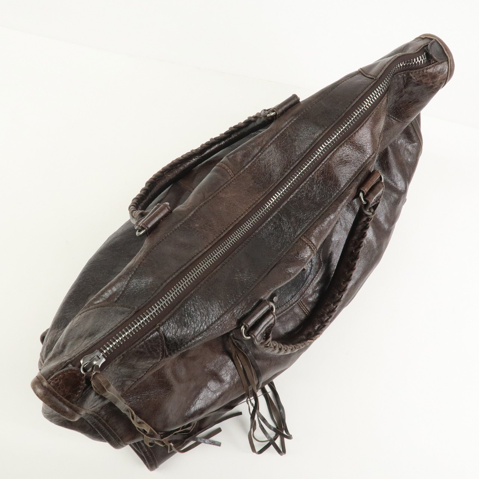 BALENCIAGA The Work Leather Tote bag Hand Bag Dark Brown 156541