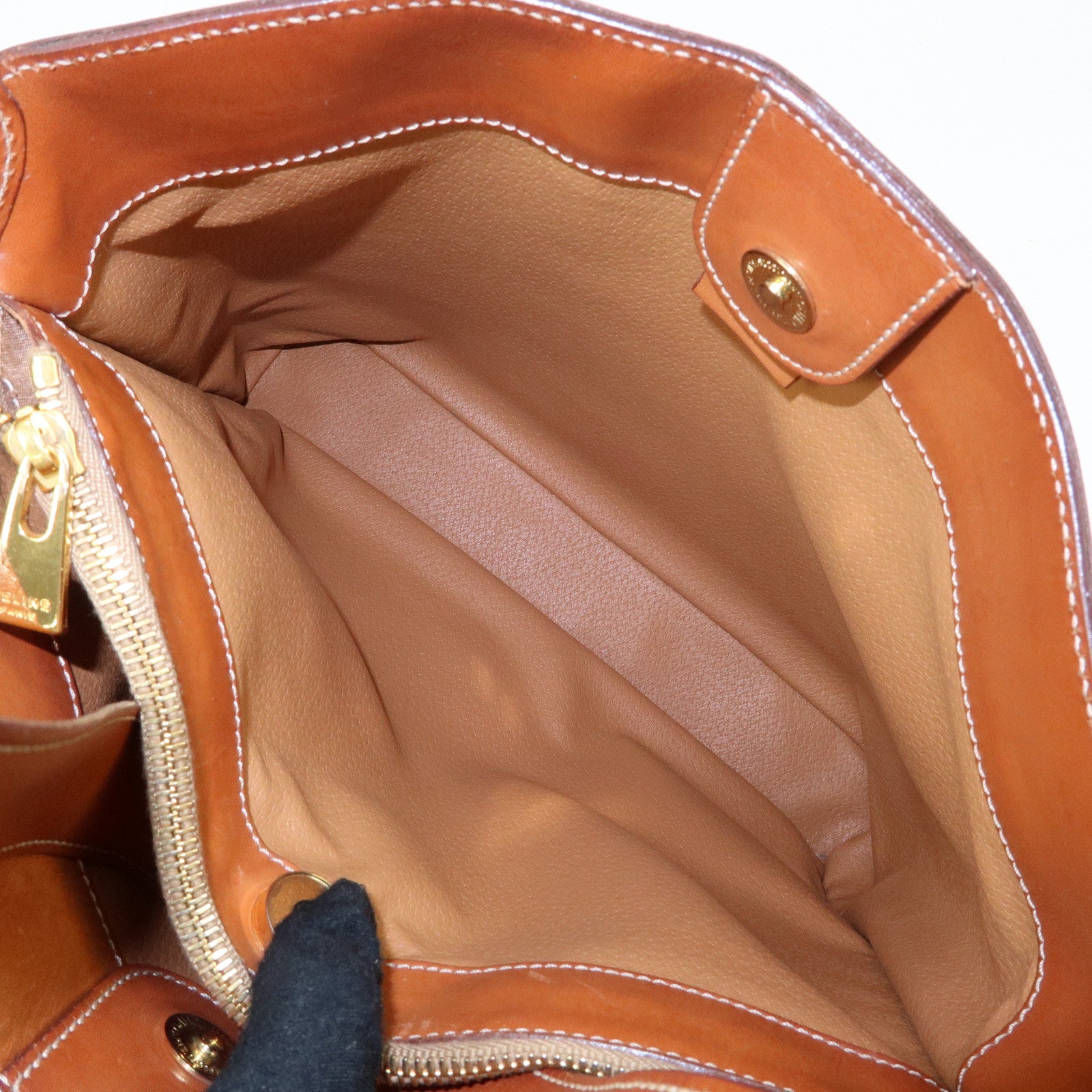 CELINE Macadam PVC Canvas Leather Shoulder Bag Brown