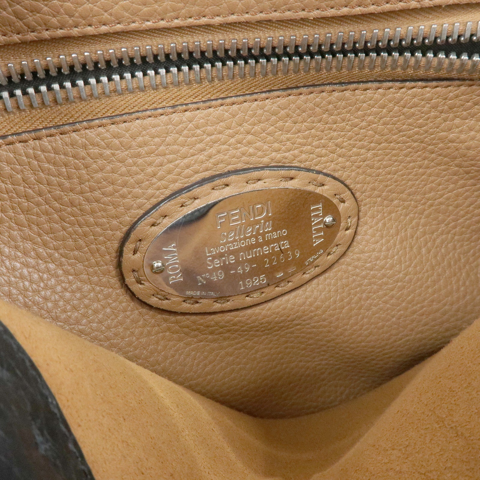 FENDI Peekaboo Selleria Leather 2Way Hand Shoulder Bag Black 8BN290