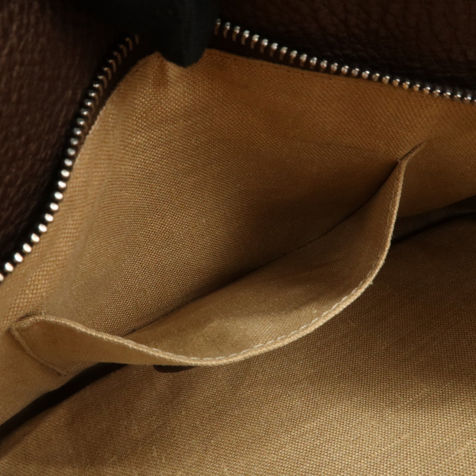 FENDI Seleria Leather Hand Bag Brown 8BN170