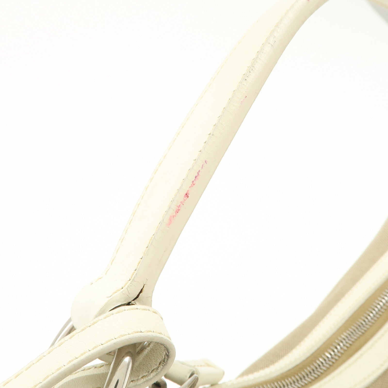 PRADA Logo Jacquard Canvas Leather Shoulder Bag Hand Bag BR3423