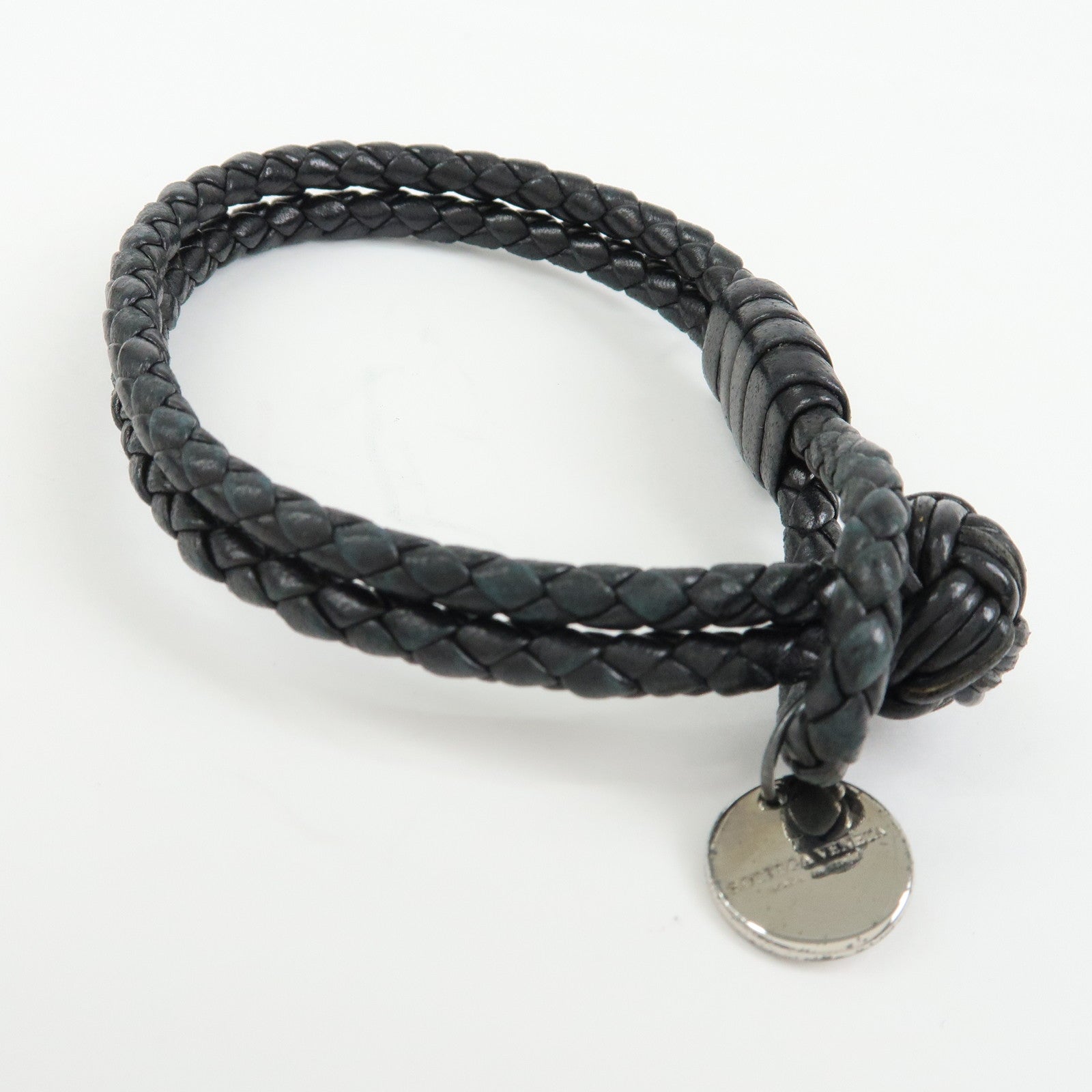 BOTTEGA VENETA Leather SV925 Bracelet Black
