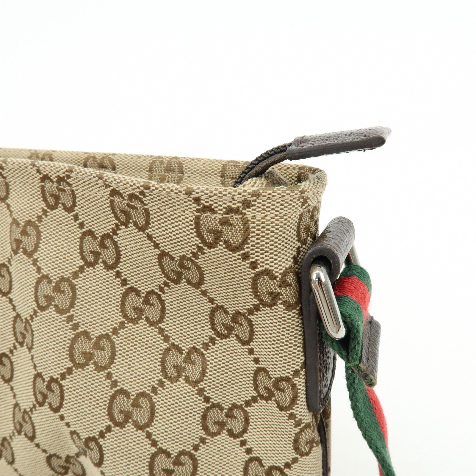 GUCCI Sherry GG Canvas Leather Shoulder Crossbody Bag 189749