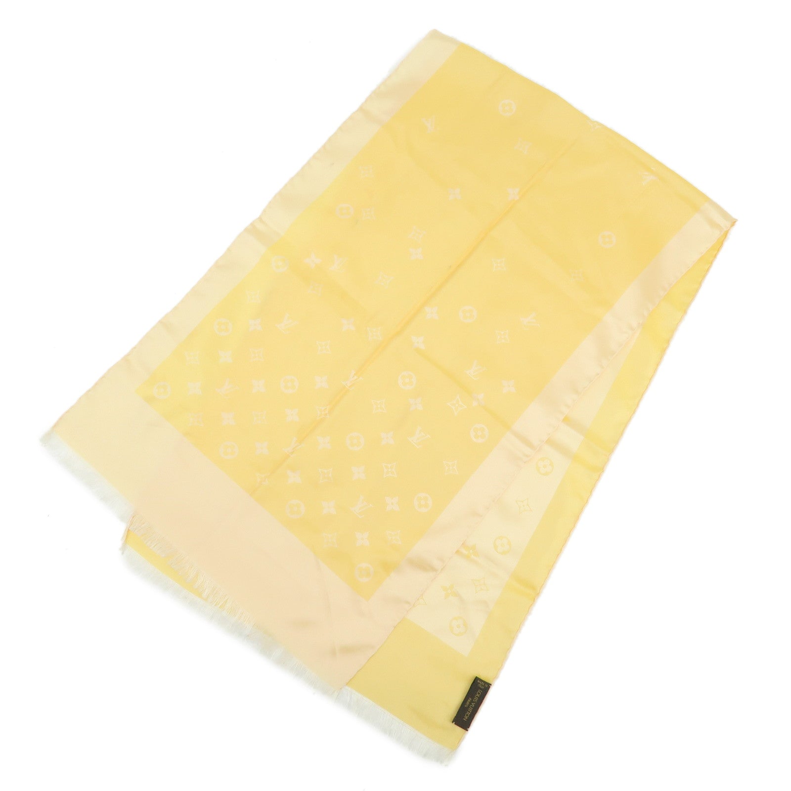Louis Vuitton Monogram Echarpe Capri Silk 100% Scarf Orange