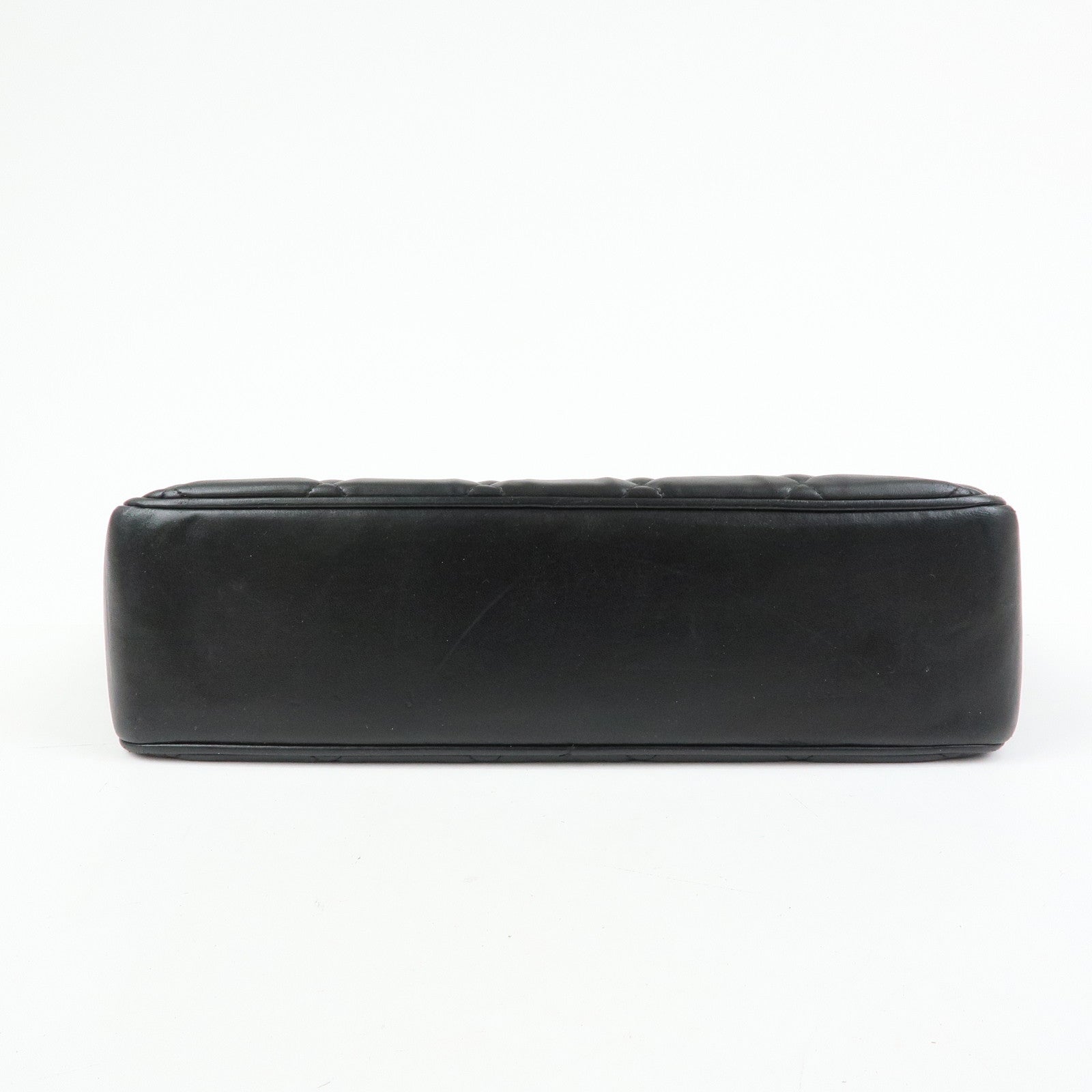 CHANEL Matelasse COCO Mark Lamb Skin Tote Bag Shoulder Bag Black