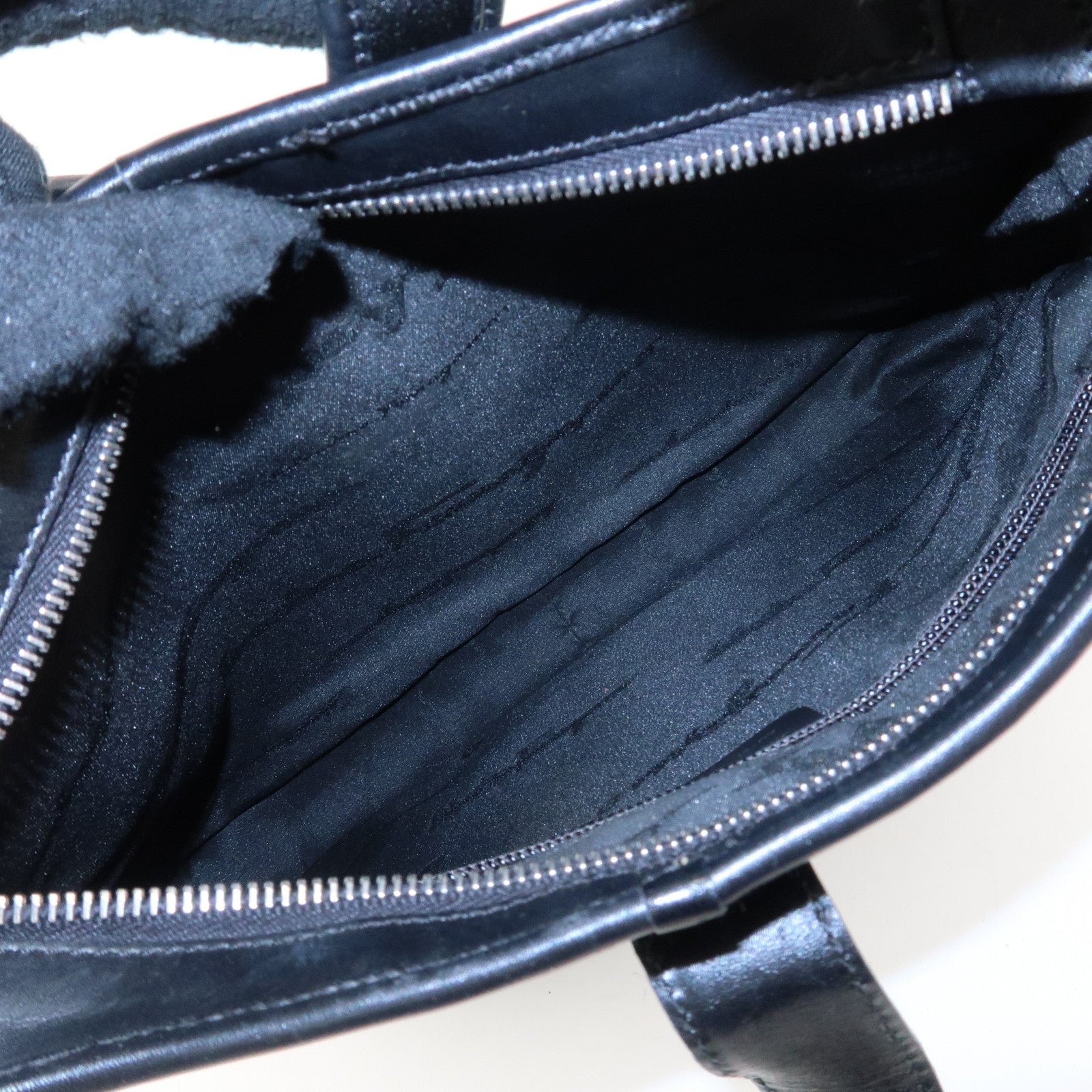 Ferragamo Nylon  Canvas One Shoulder Bag Black Silver Hardware Used