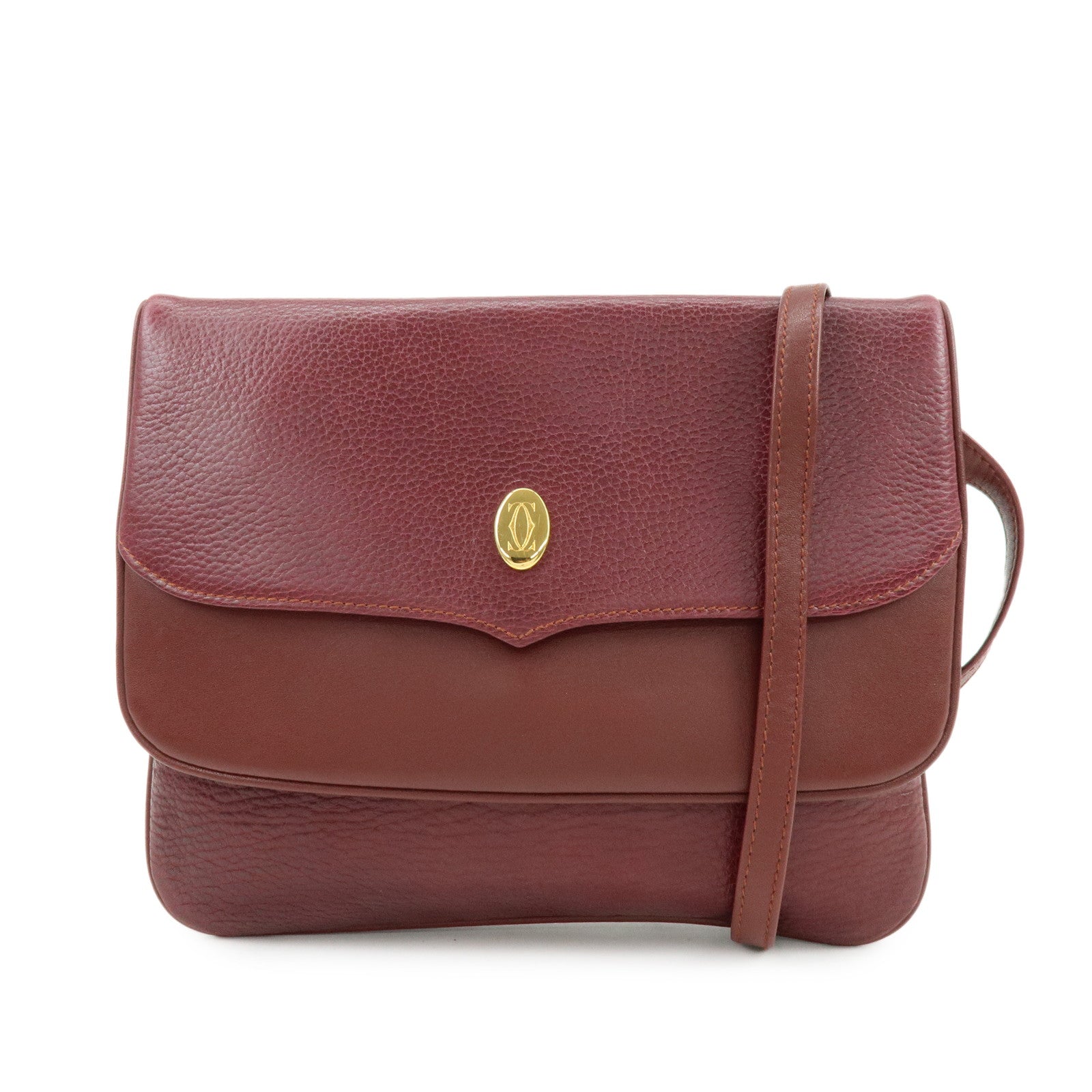 Cartier Must de Cartier Leather Shoulder Bag Crossbody Bag Bordeaux