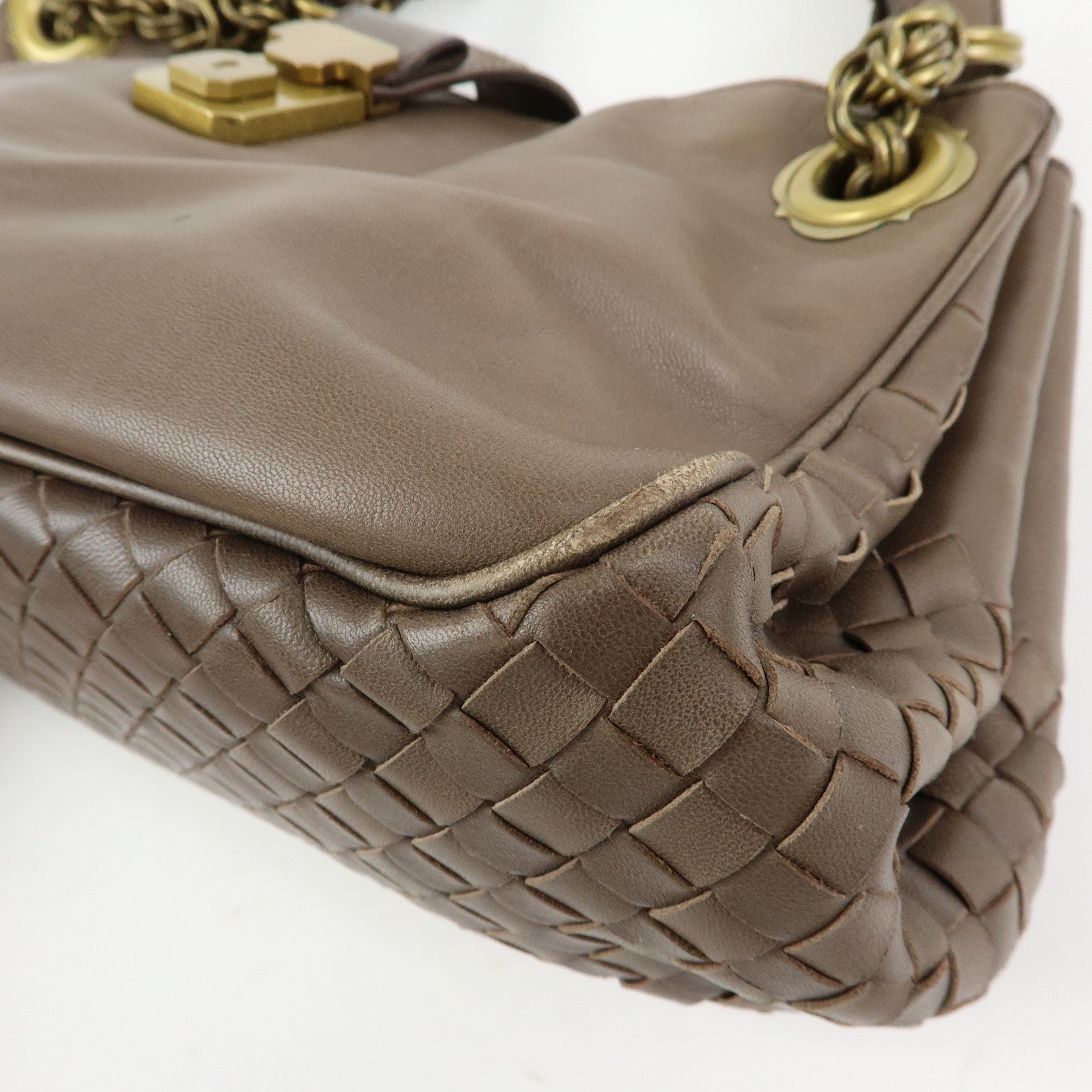 BOTTEGA VENETA Intrecciato Leather Hand Shoulder Bag Brown 162114