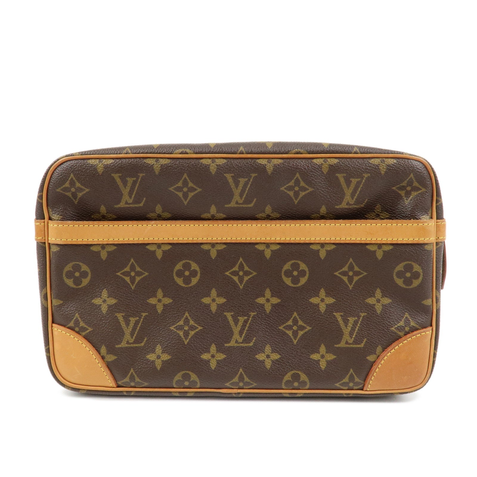 Louis Vuitton Monogram Compiegne 28 Pouch Clutch Bag Brown M51845