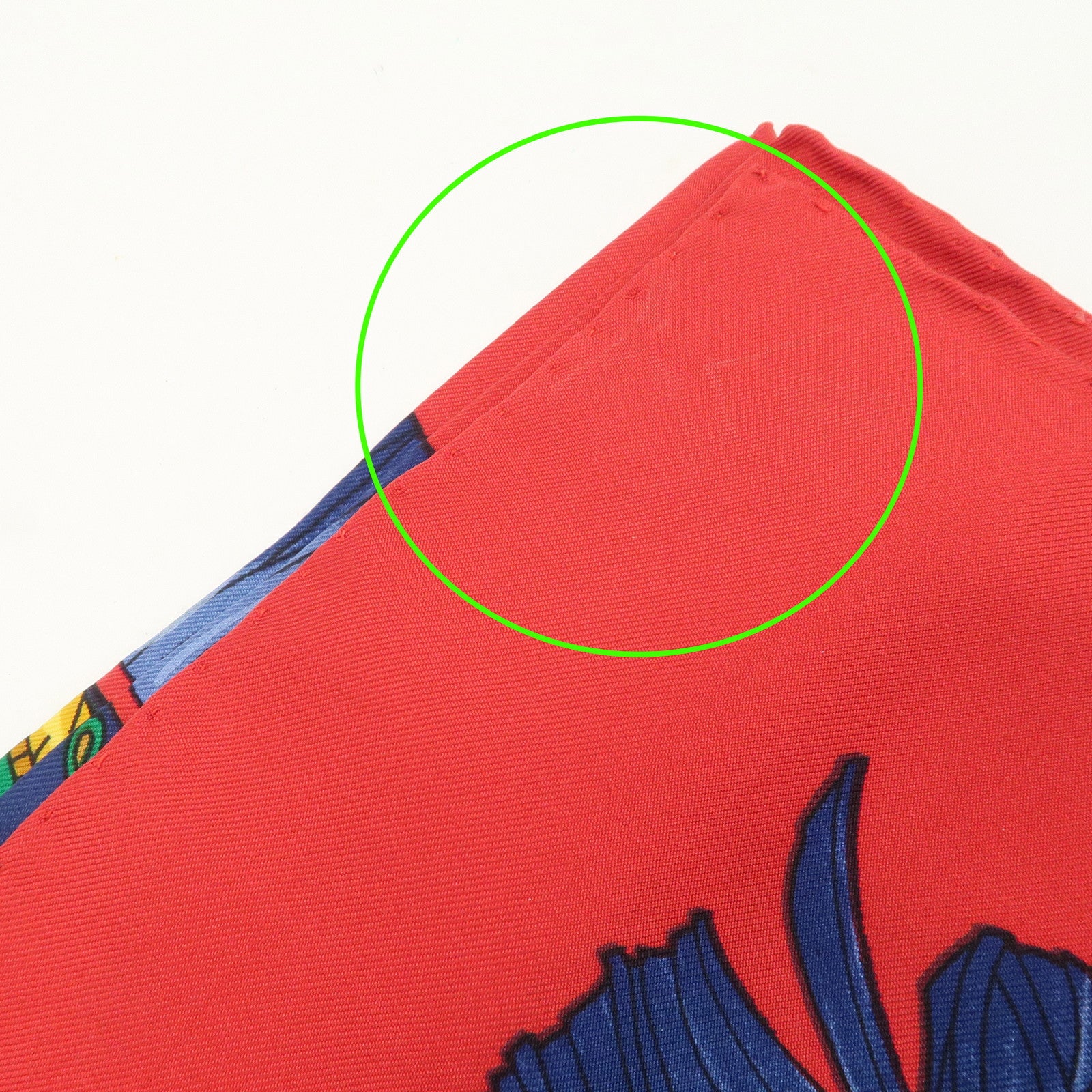 CELINE Silk 100% Scarf Red Blue Yellow Multicolor