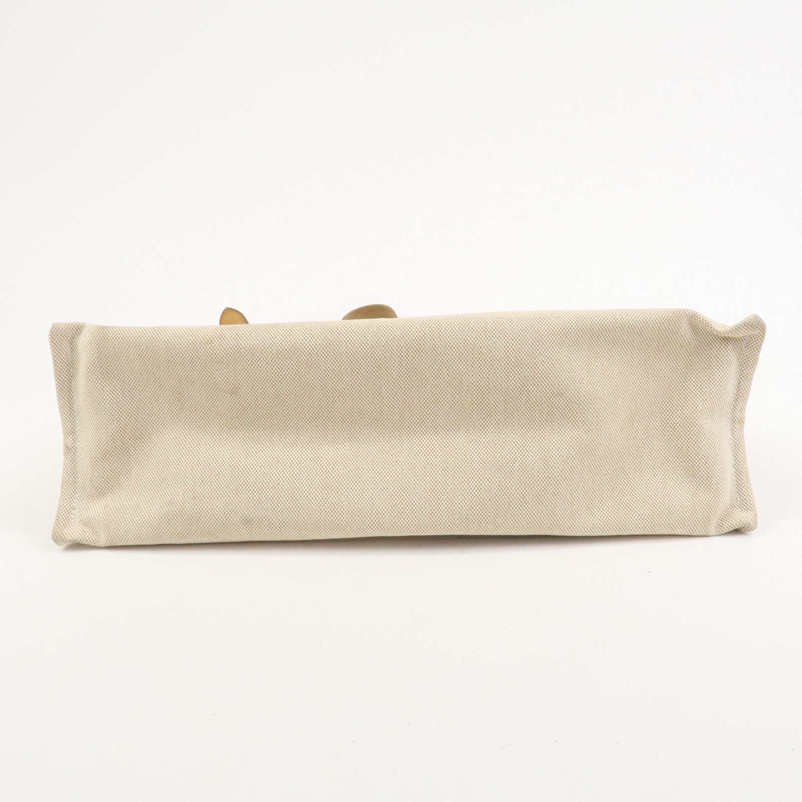 HERMES Etriviere Elan Toile H Leather Tote Bag Natural Brown