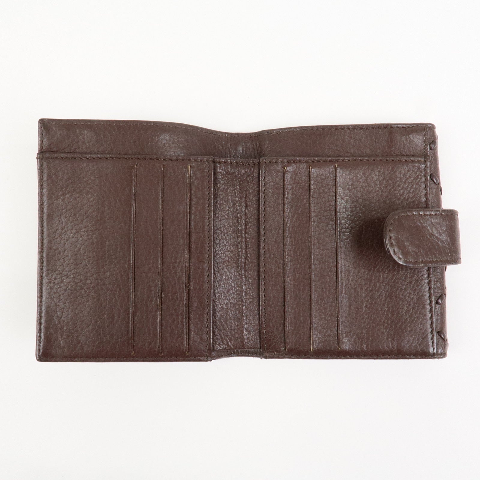 CHANEL COCO Mark Wild Stitch Caviarskin Compact Tri-fold Wallet