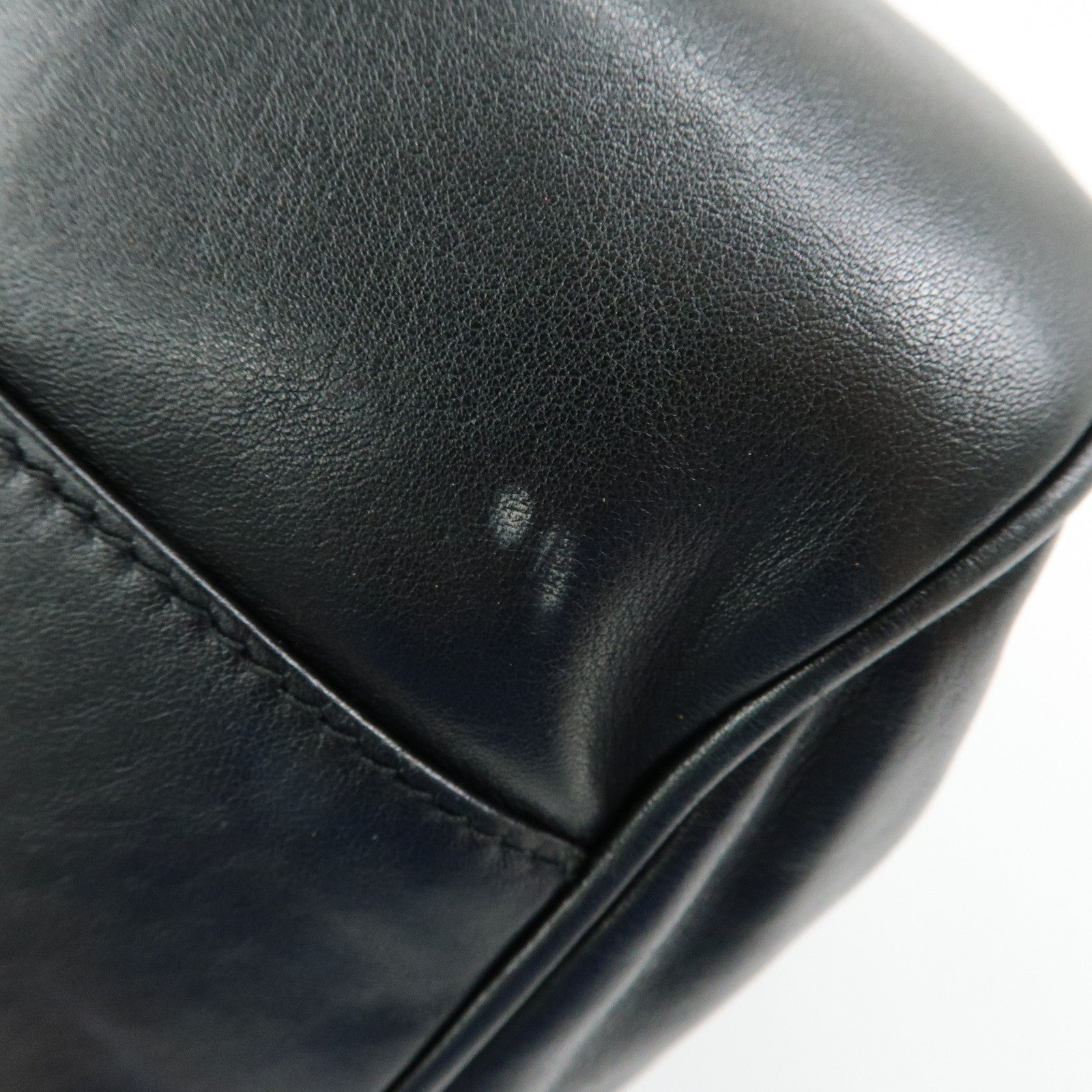 GUCCI Bamboo Leather 2Way Bag Hand Bag Shoulder Bag Black 001・1781