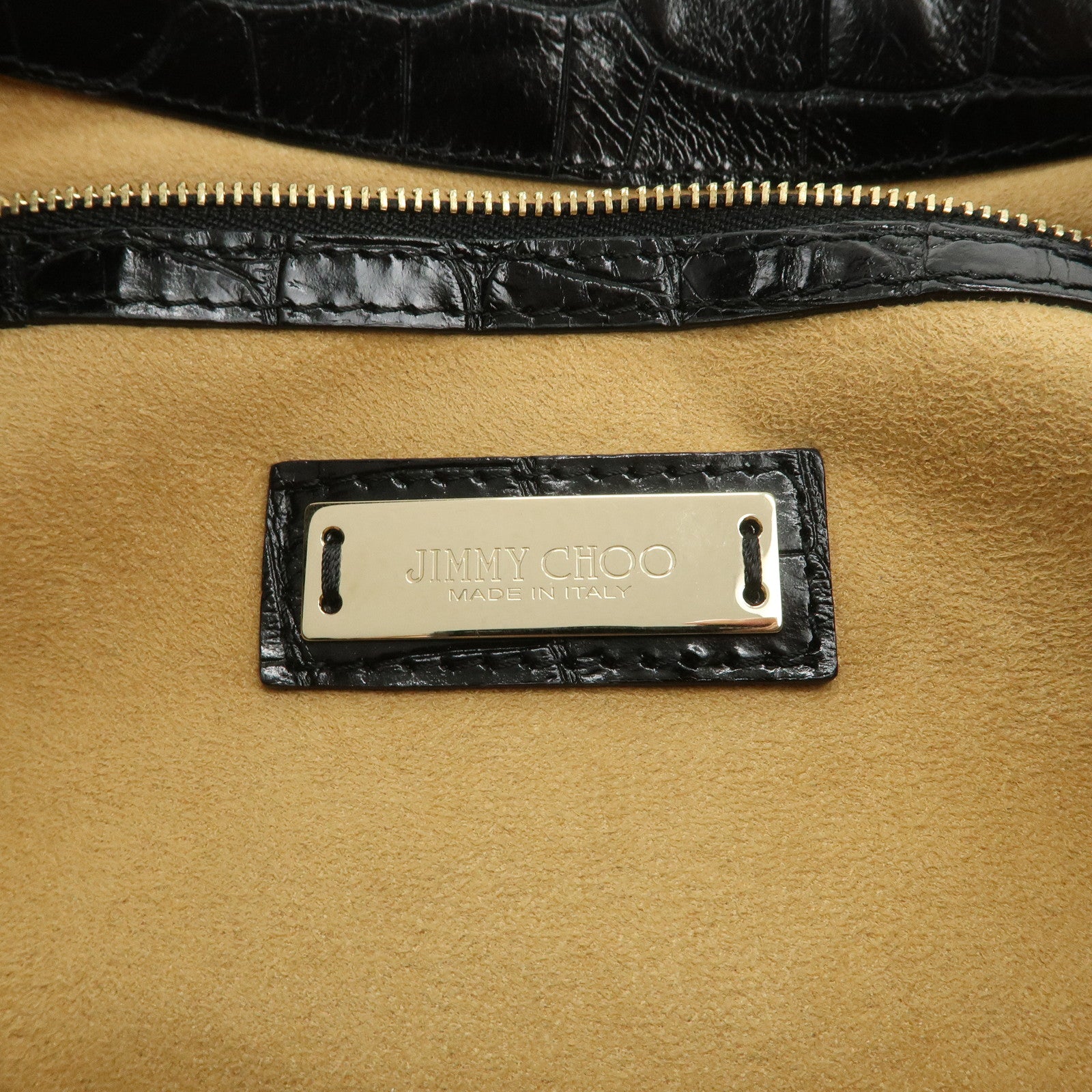 JIMMY CHOO Raffia Embossed Leather One Shoulder Bag Natural Black