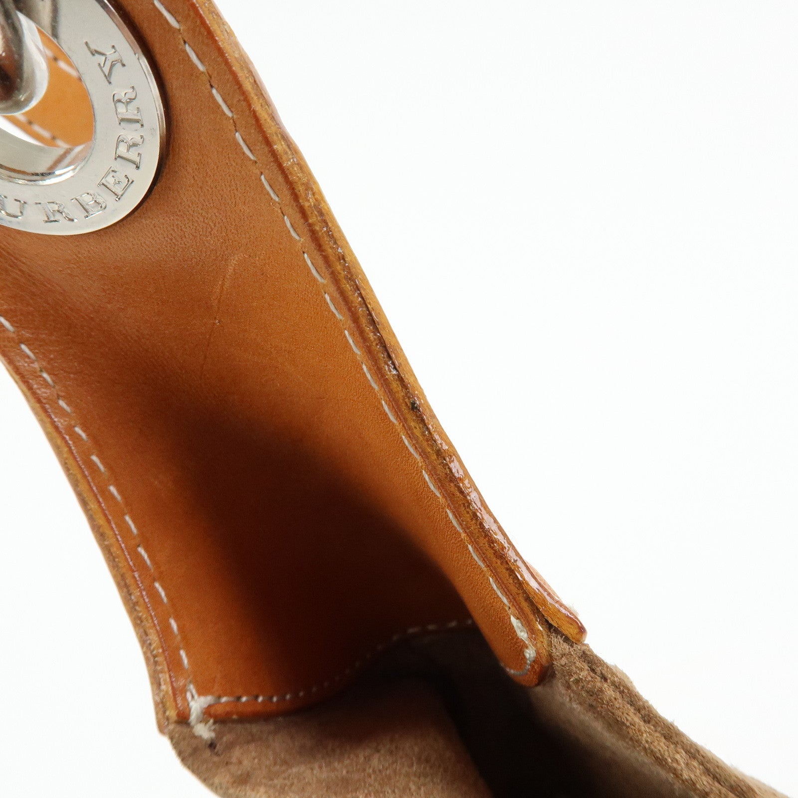 BURBERRY Blue Label Suede Leather Shoulder Bag Crossbody Bag Brown