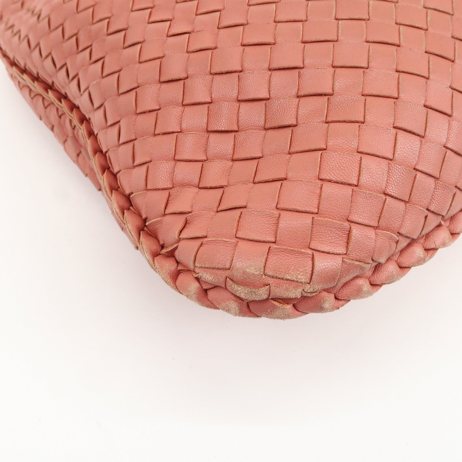 BOTTEGA VENETA Intrecciato Leather Shoulder Bag Hand Bag Pink