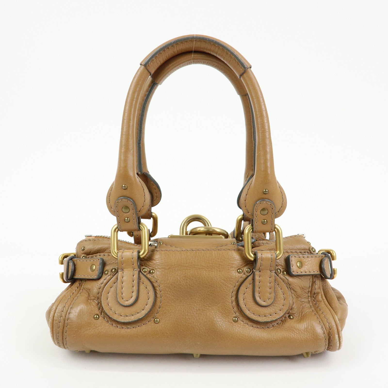 Chloe Paddington Leather Mini Hand Bag Boston Bag Brown