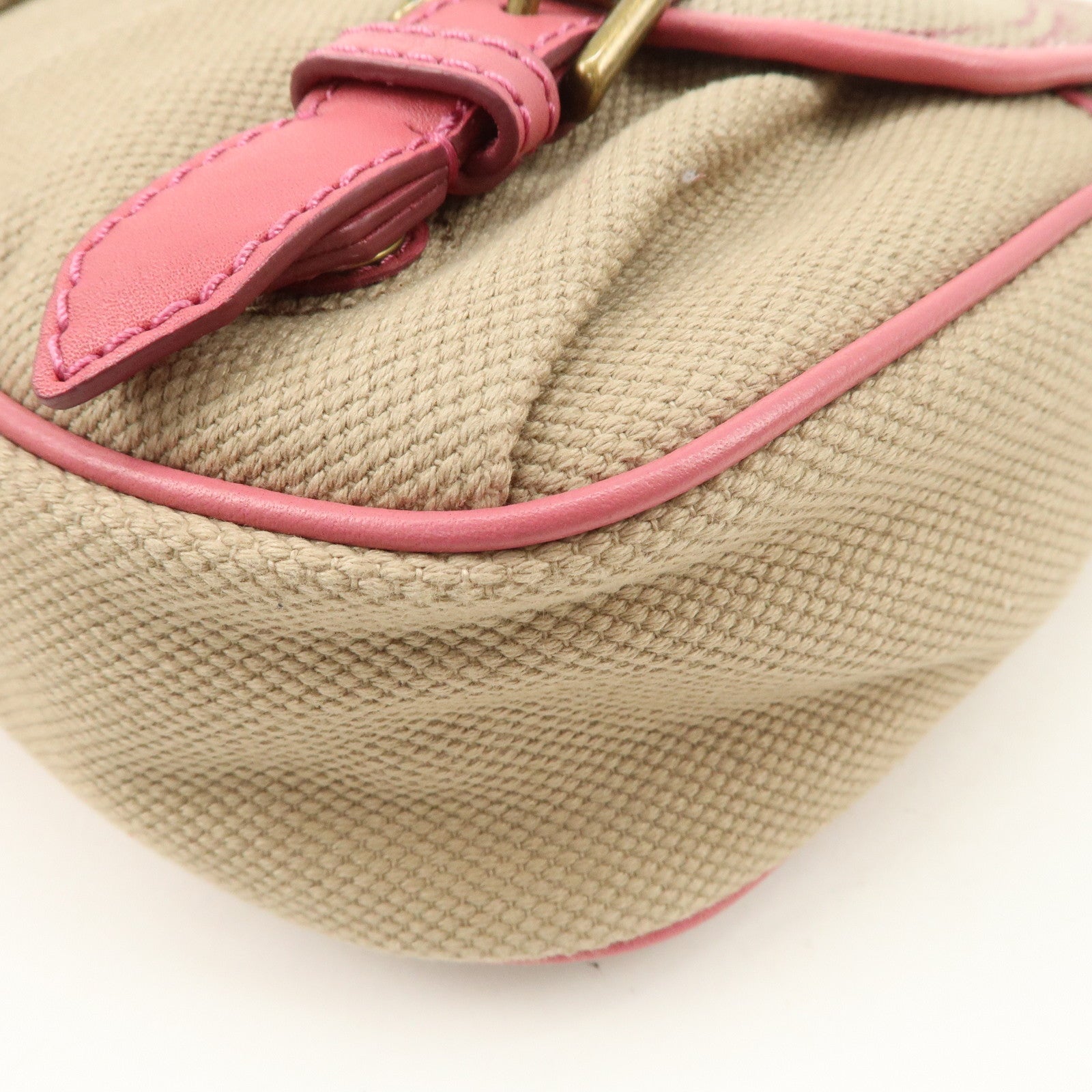 BURBERRY Children Canvas Leather Shoulder Bag Crossbody Bag Beige