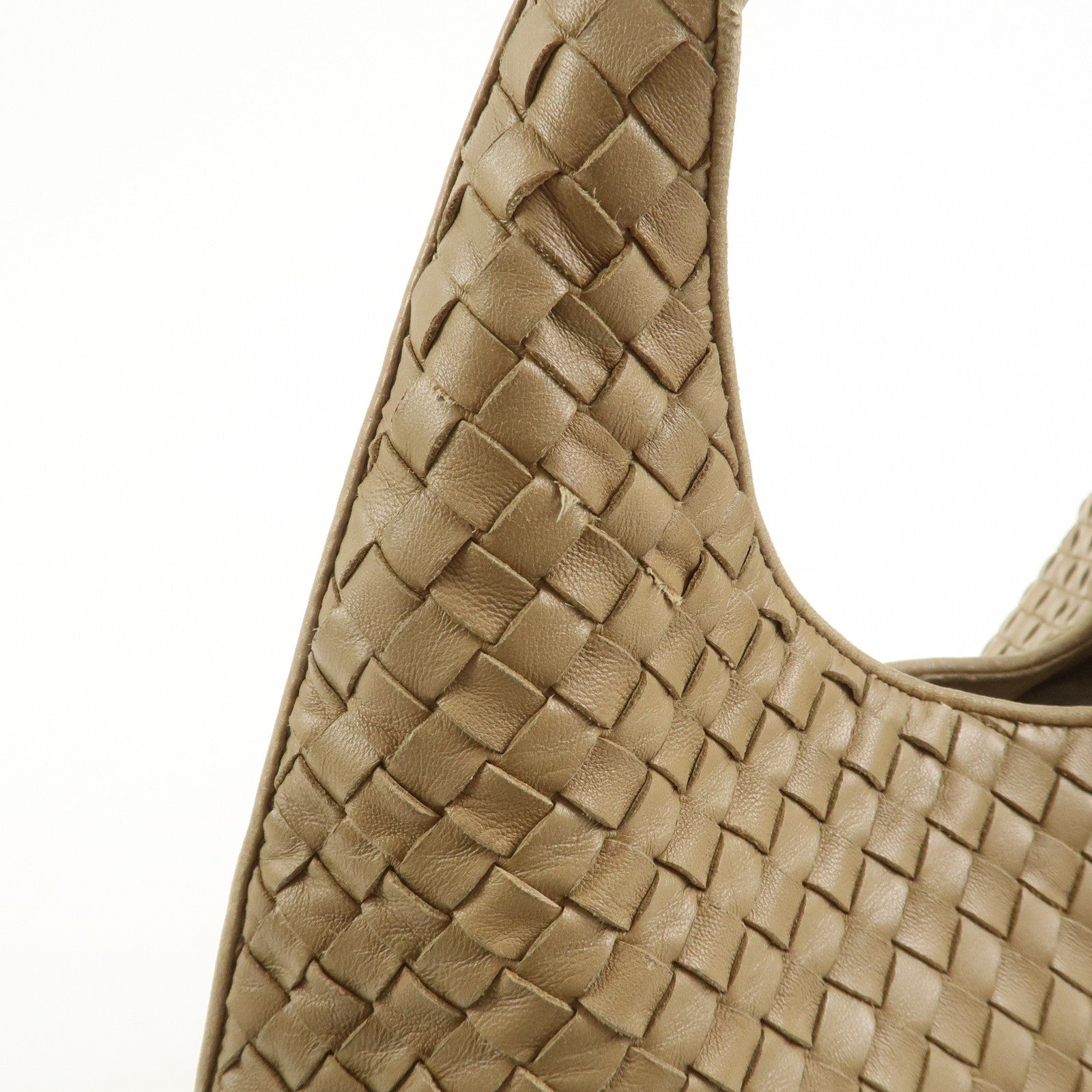 BOTTEGA VENETA Intrecciato Nappa Leather Shoulder Bag Light Brown