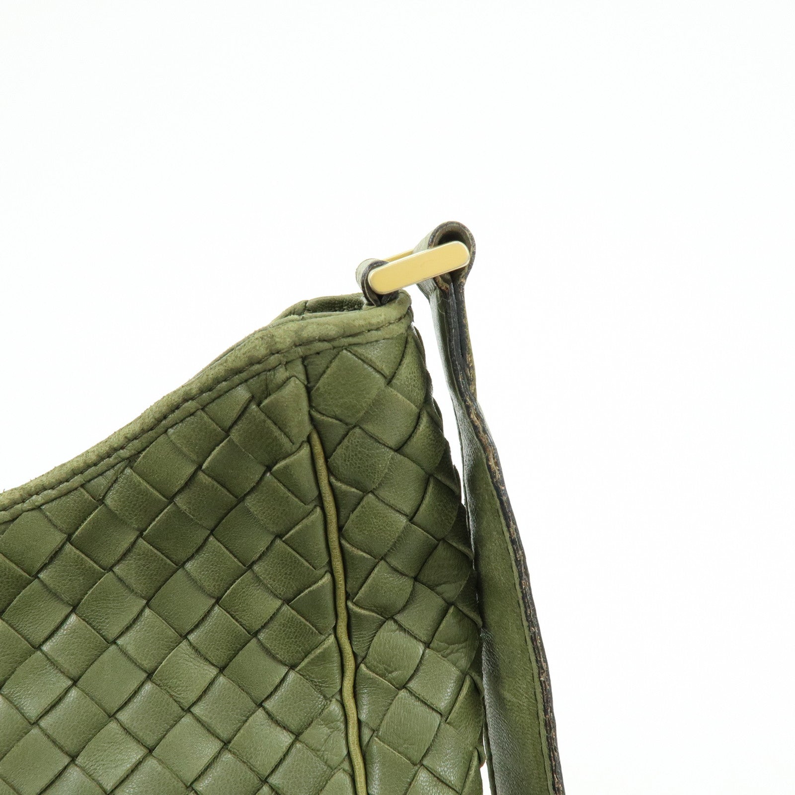 BOTTEGA VENETA Intrecciato Leather Shoulder Bag Crossbody Bag Green