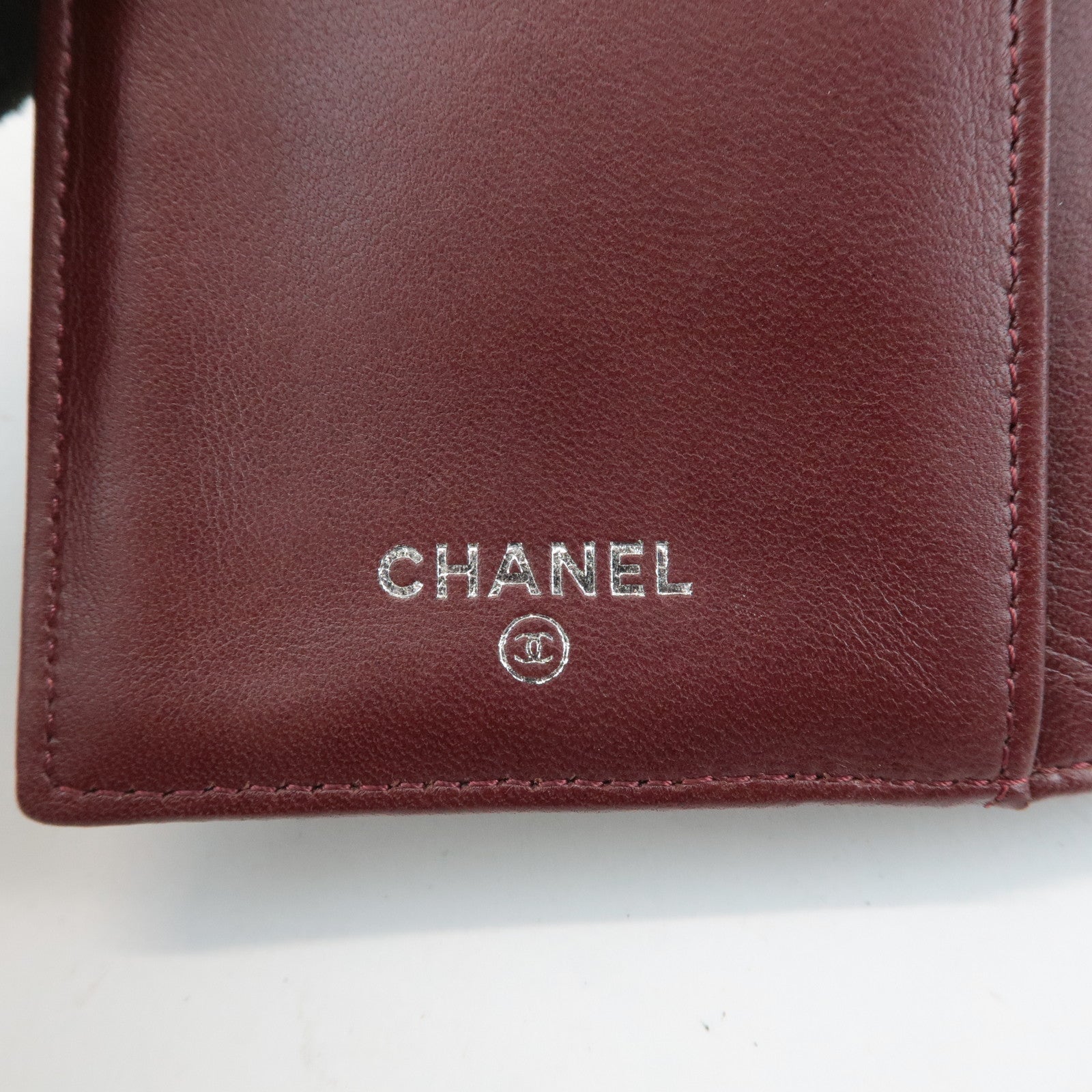 CHANEL Matelasse Lamb Skin Tri-Fold Long Wallet Black A31506 Used