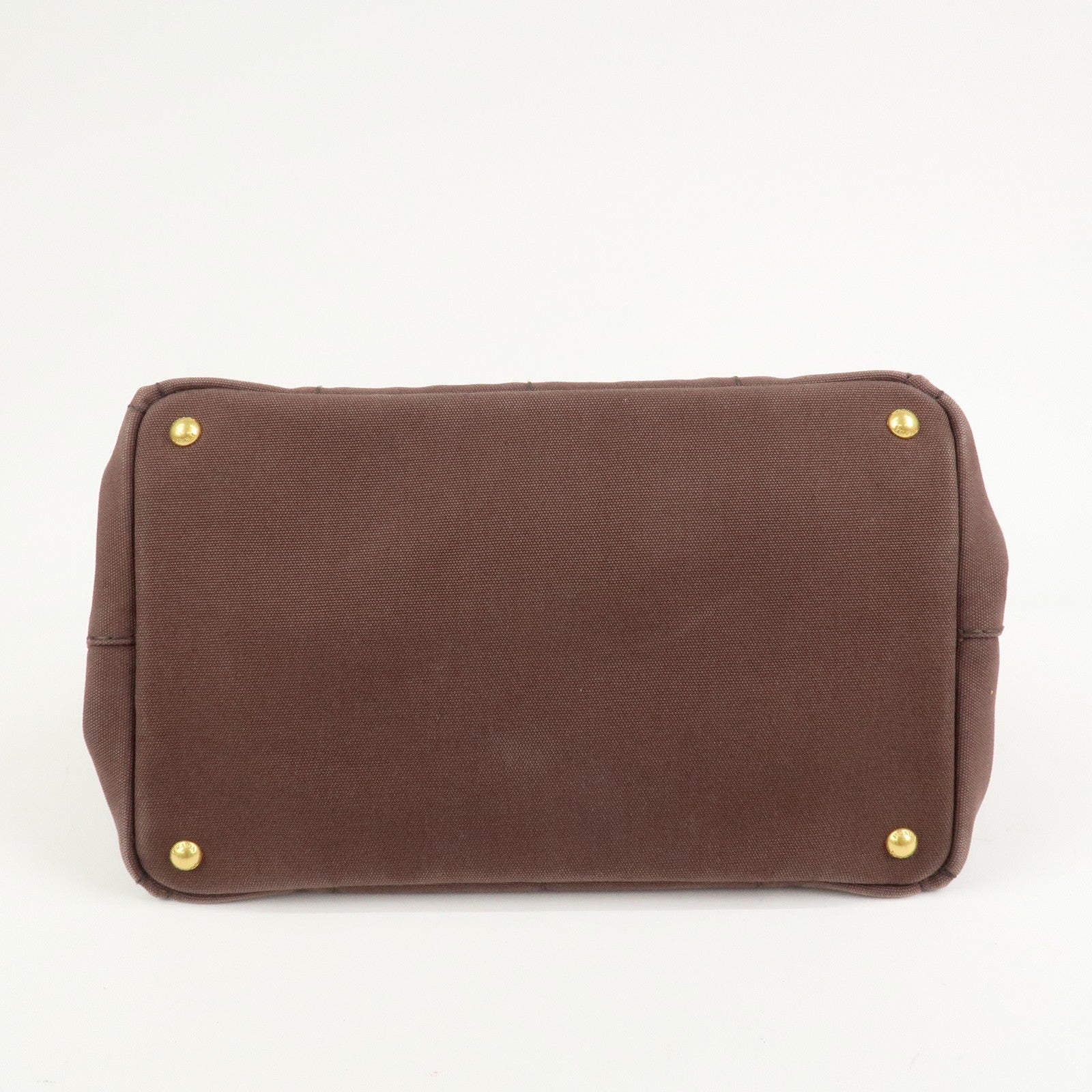 PRADA Logo Canapa Canvas 2Way Bag Hand Bag Brown BN2642