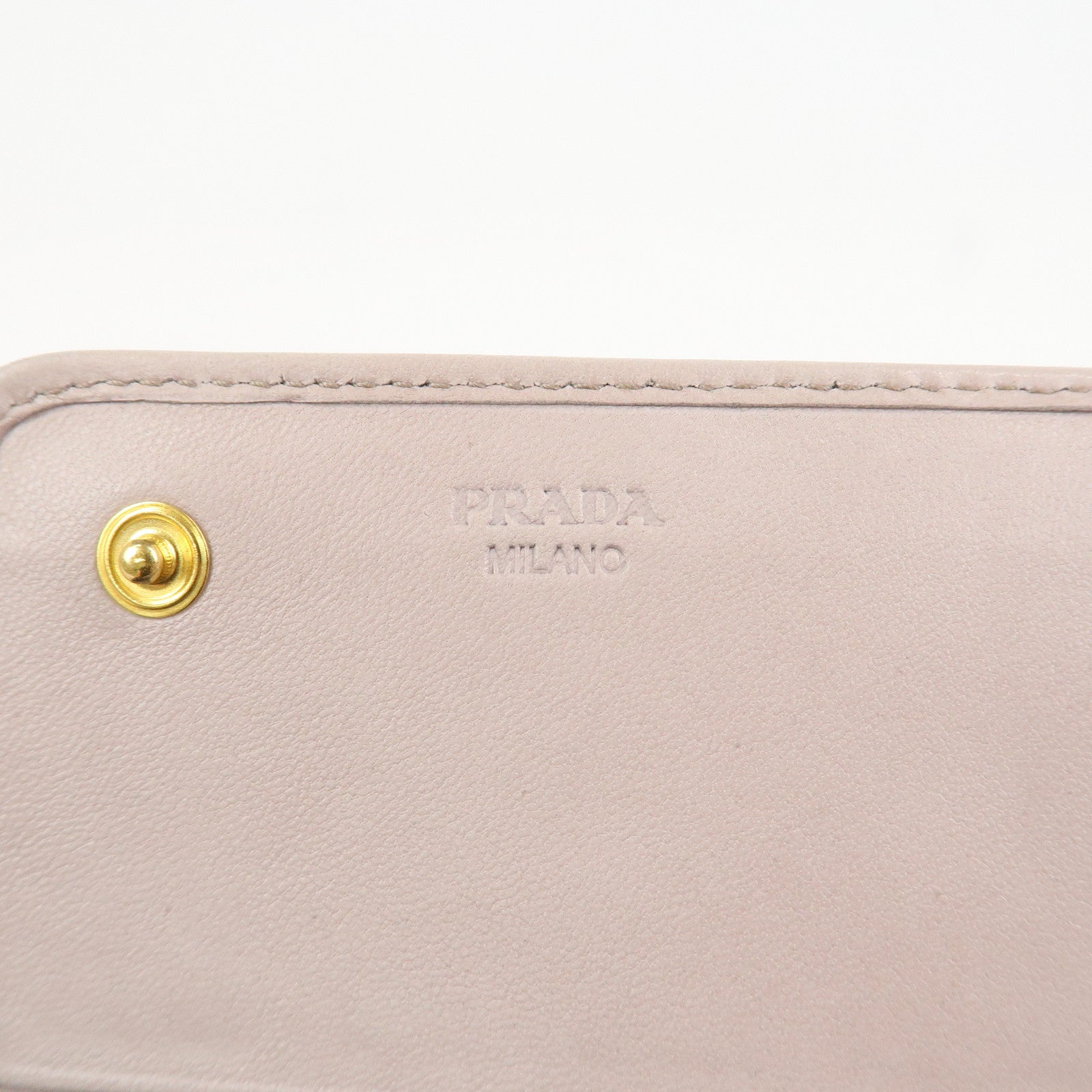 PRADA Nappa Gaufre Leather Bi-fold Long Wallet Light Beige 1M1132