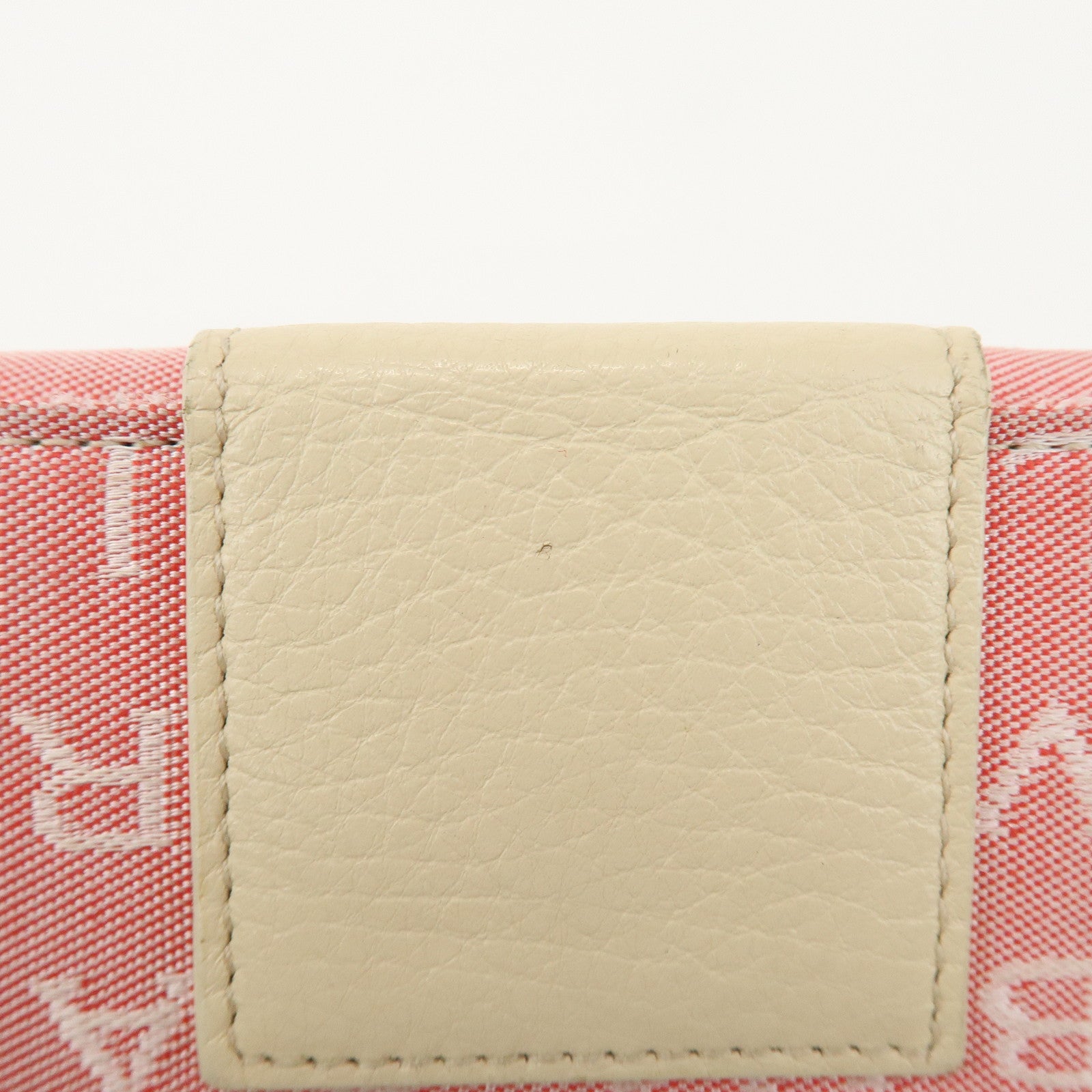BVLGARI Logo Mania Canvas Leather Compact Wallet Pink Ivory