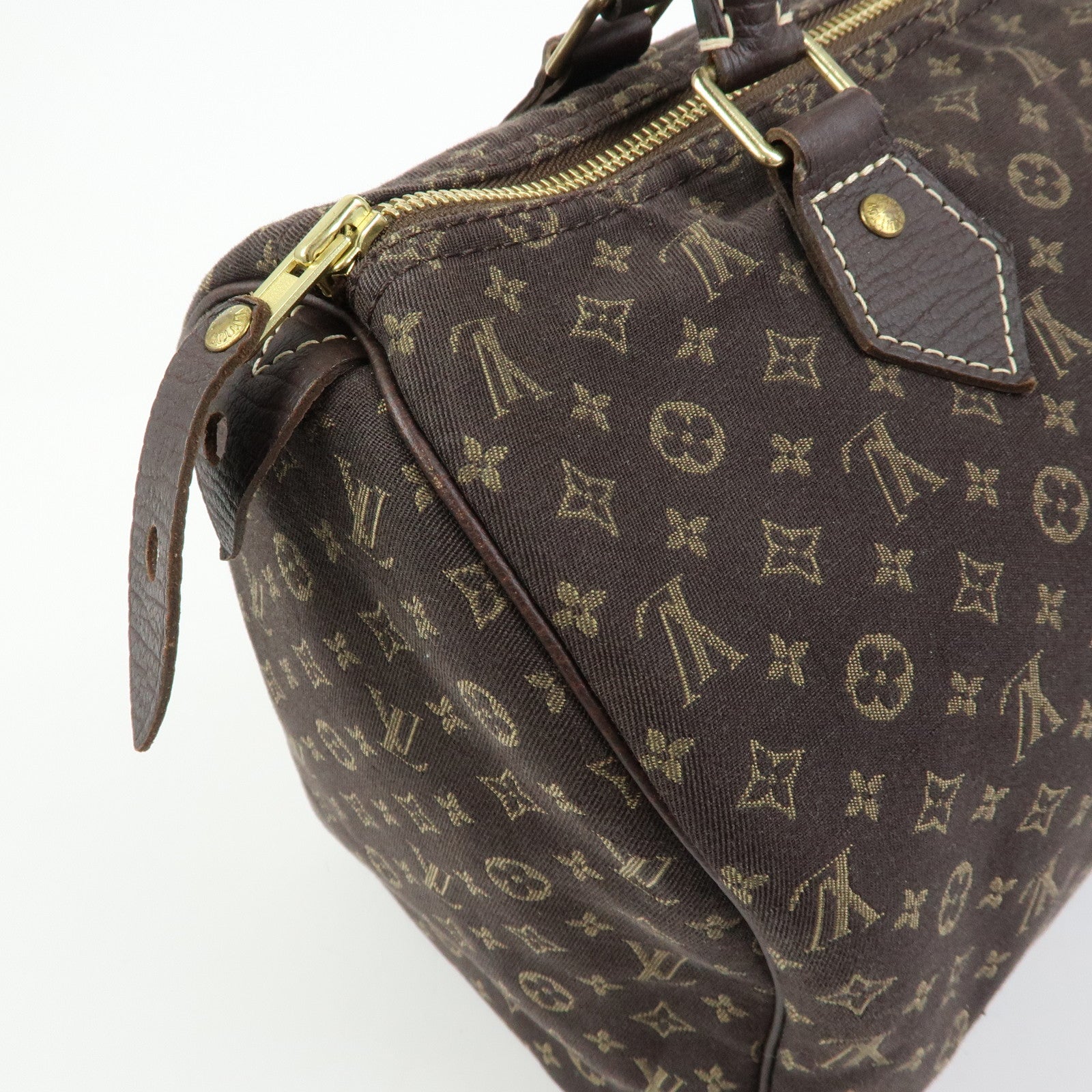 Louis Vuitton Monogram Mini Lin Speedy 30 Boston Bag Ebene M95224