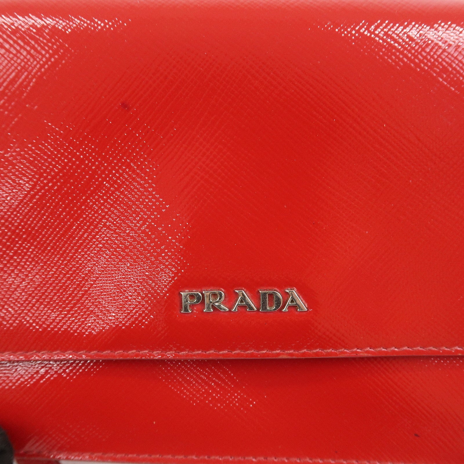 PRADA Saffiano Leather 2Way Mini Shoulder Bag Clutch Bag Red BT1031