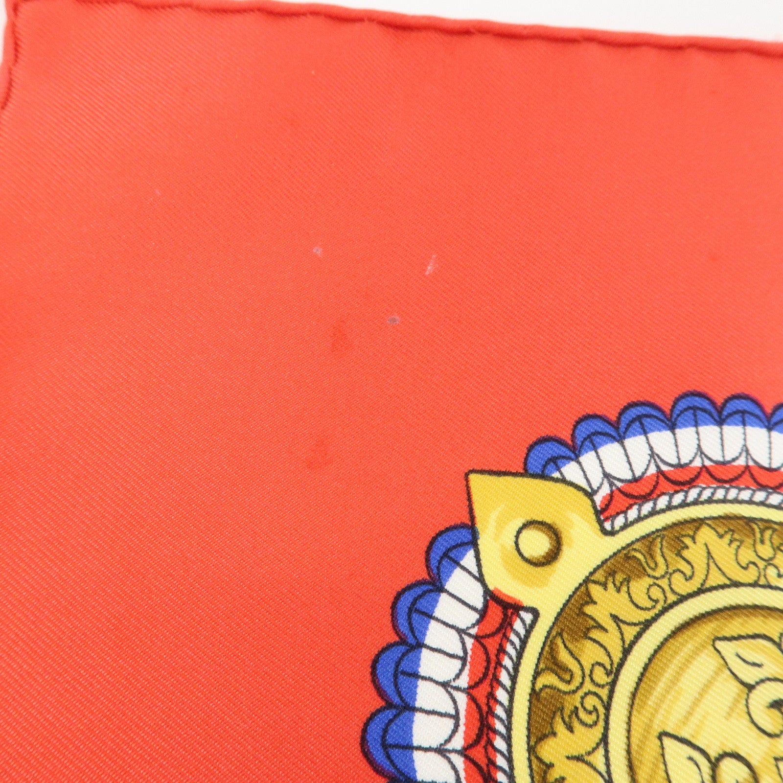 HERMES Carre 90 Silk 100% Scarf SELLES A HOUSSE Blue White Gold Red