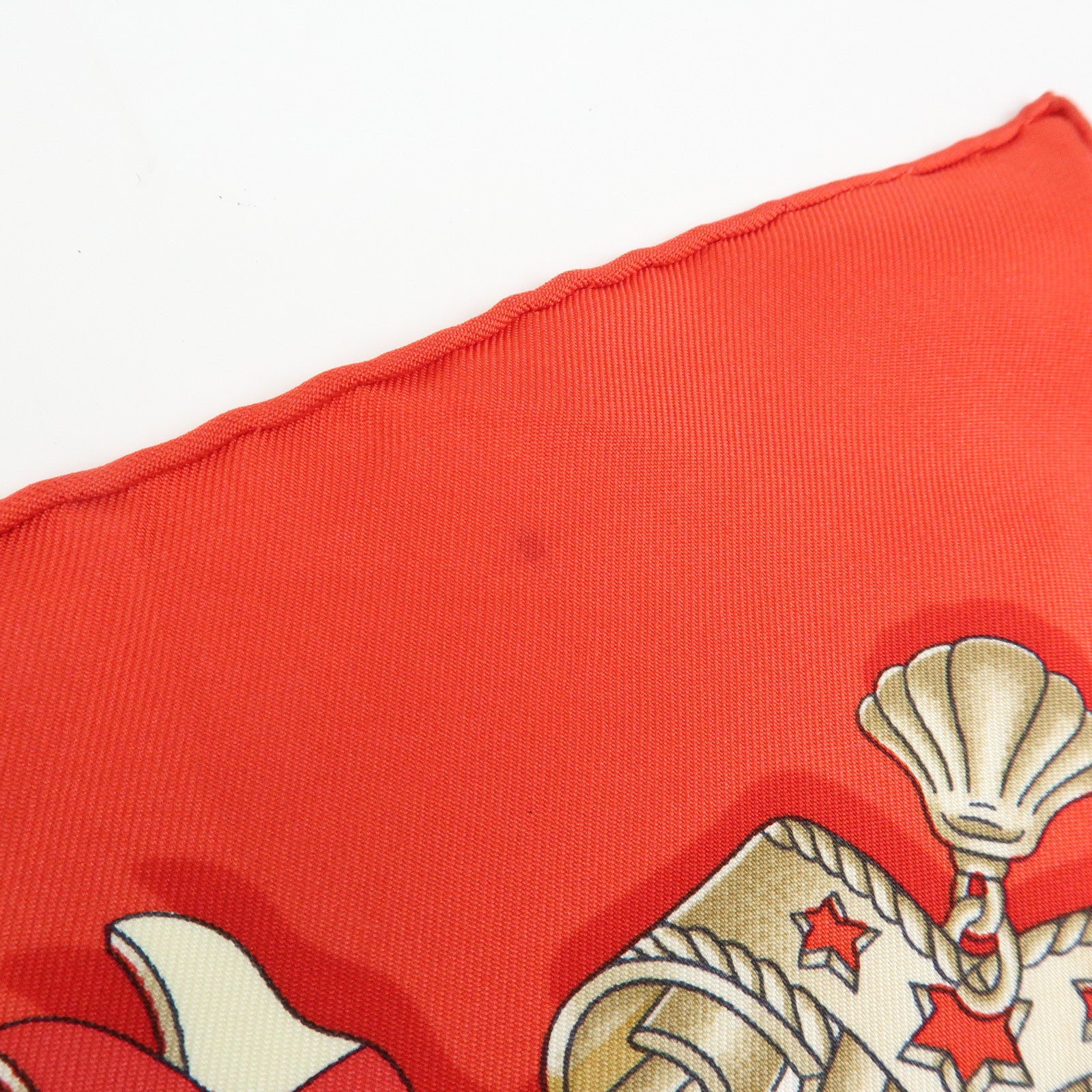 HERMES Carre 90 Silk 100% Scarf RAILING Red Brown