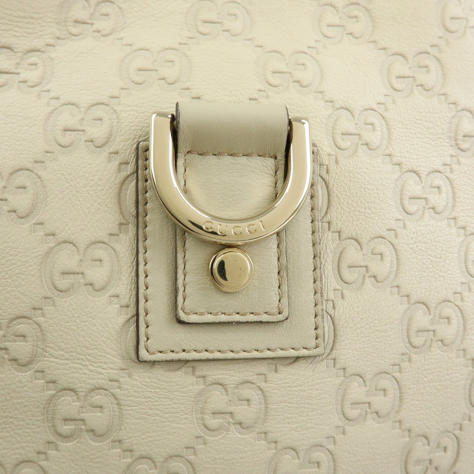 GUCCI Abbey Guccissima Leather Shoulder Bag Hand Bag White 130737