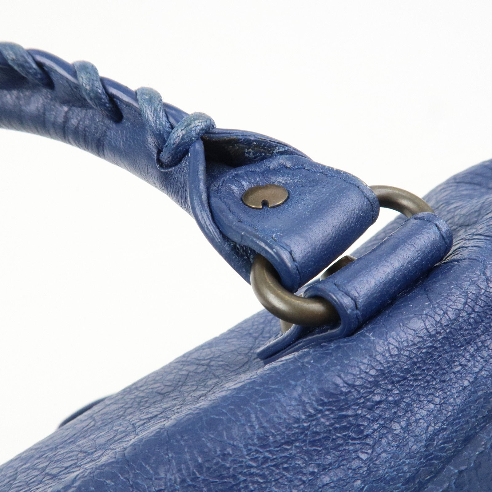 BALENCIAGA Leather The Twiggy 2WAY Bag Hand Bag Blue 409334