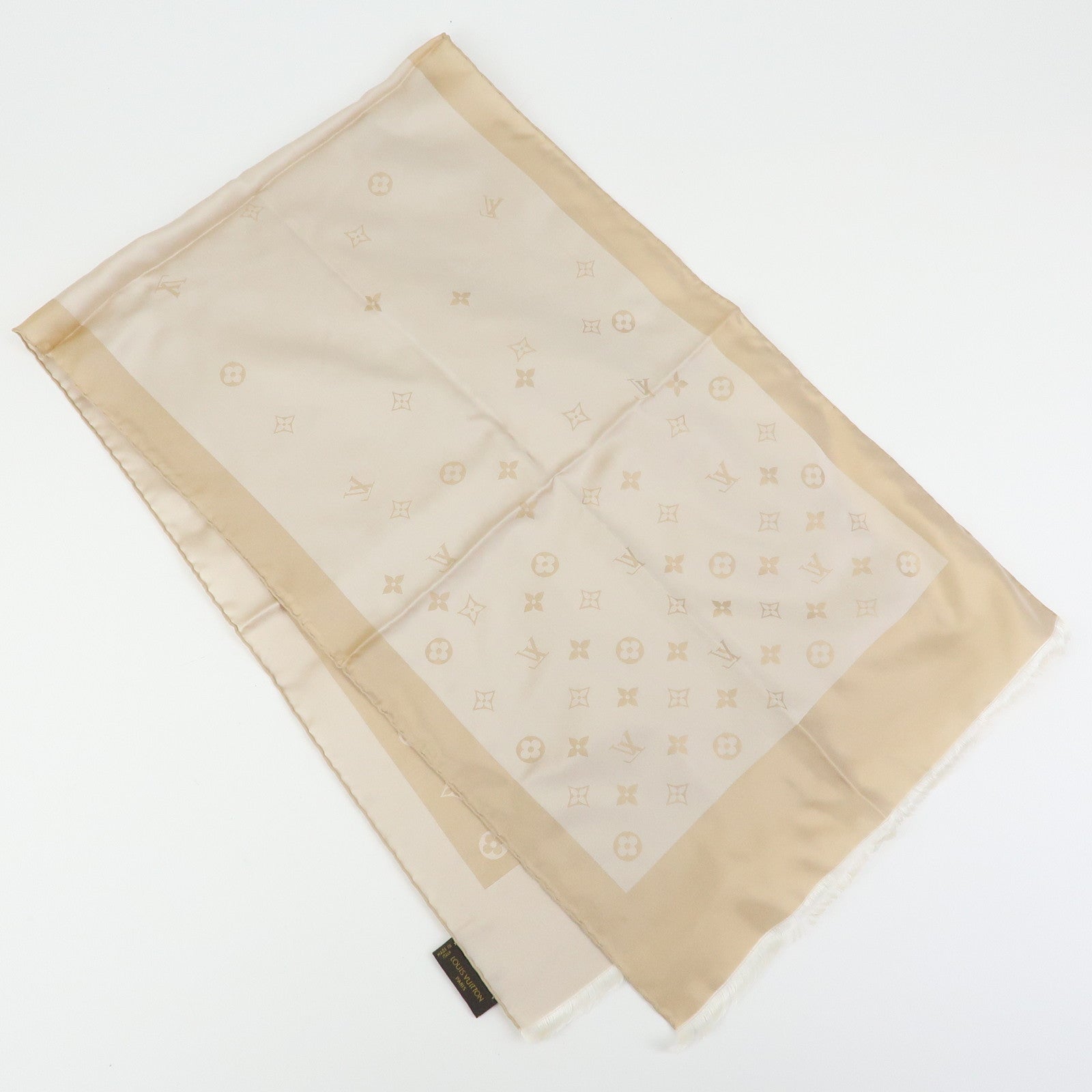 Louis Vuitton Echarpe Capri Silk 100% Scarf Beige M71051