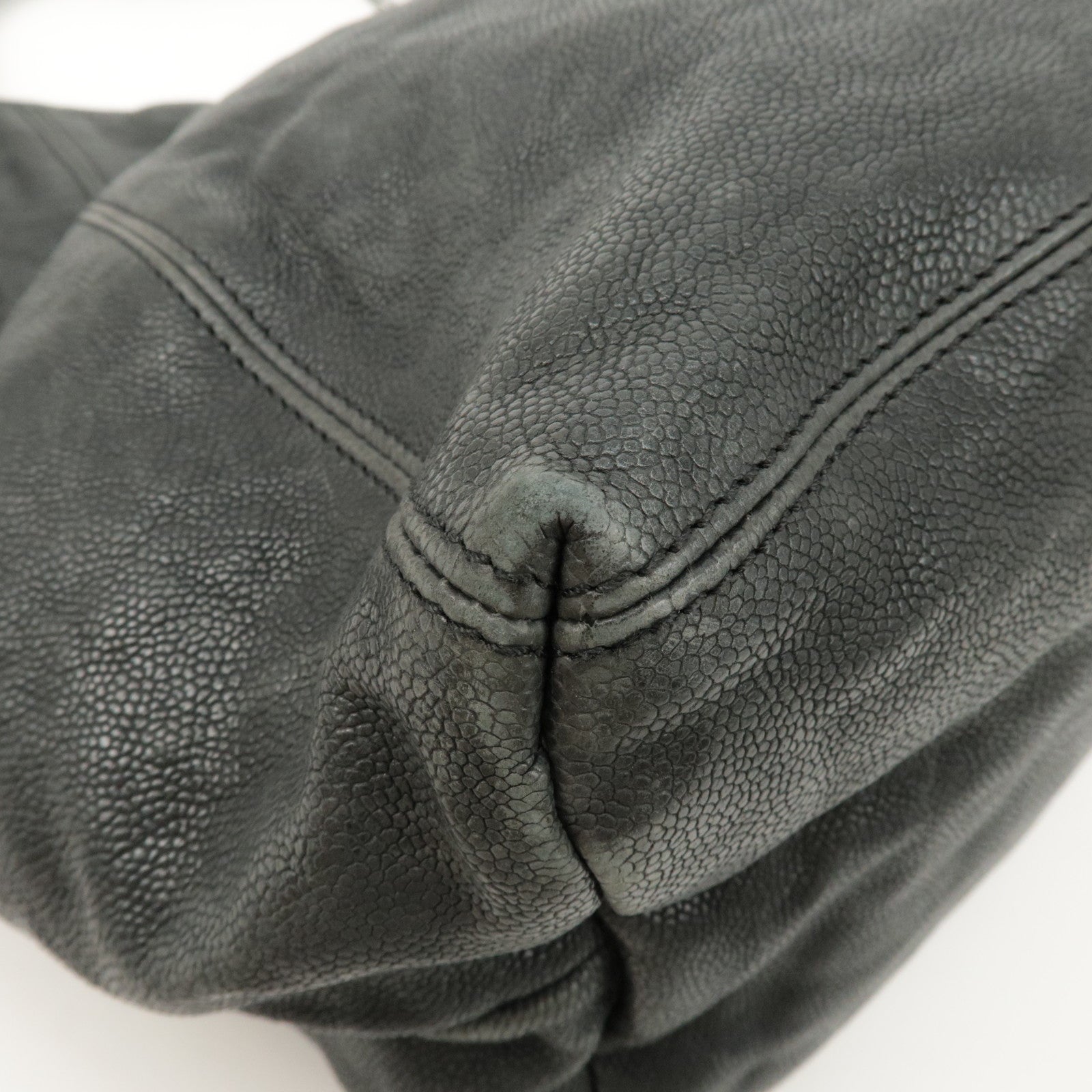 CHANEL COCO Cabus GM Caviarskin Chain Shoulder Bag Black A33450 Used