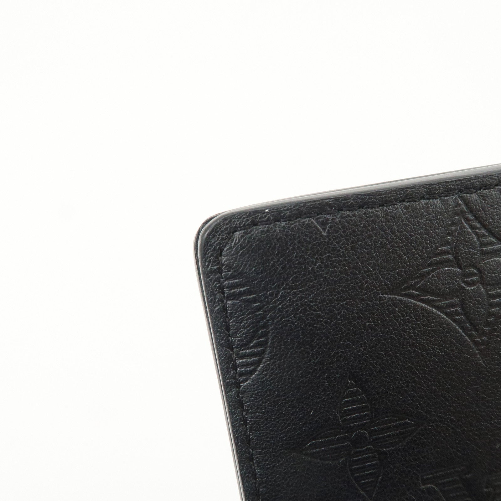 Louis Vuitton Monogram Shadow Leather Card Case Organizer Noir M62899