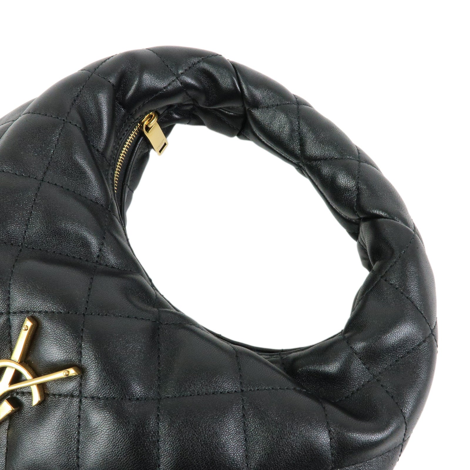 SAINT LAURENT PARIS ICARINO Quilting Nappa Leather Hand Bag Black