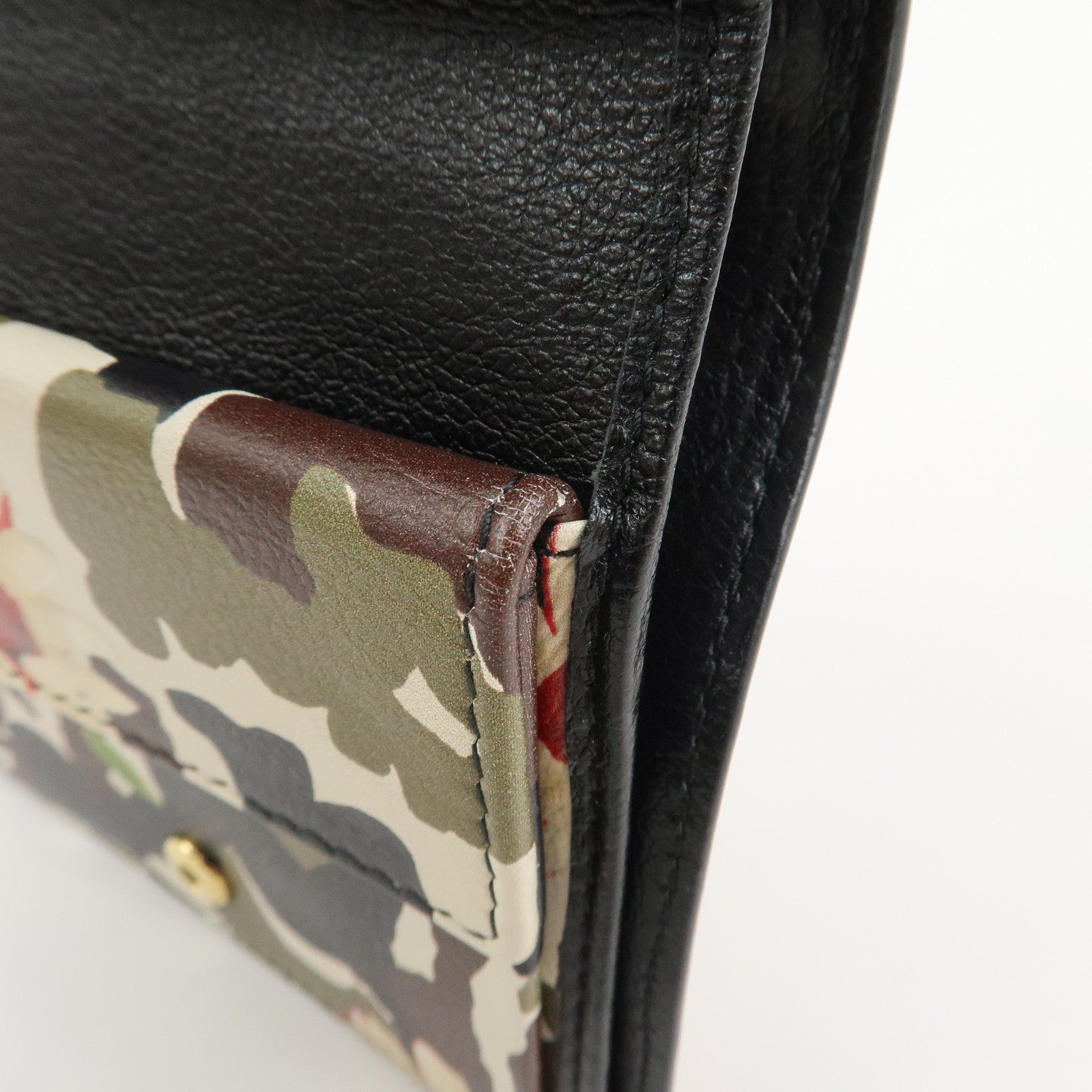 MIU MIU Flower Leather Bi-fold Compact Wallet Multicolor 5MV204