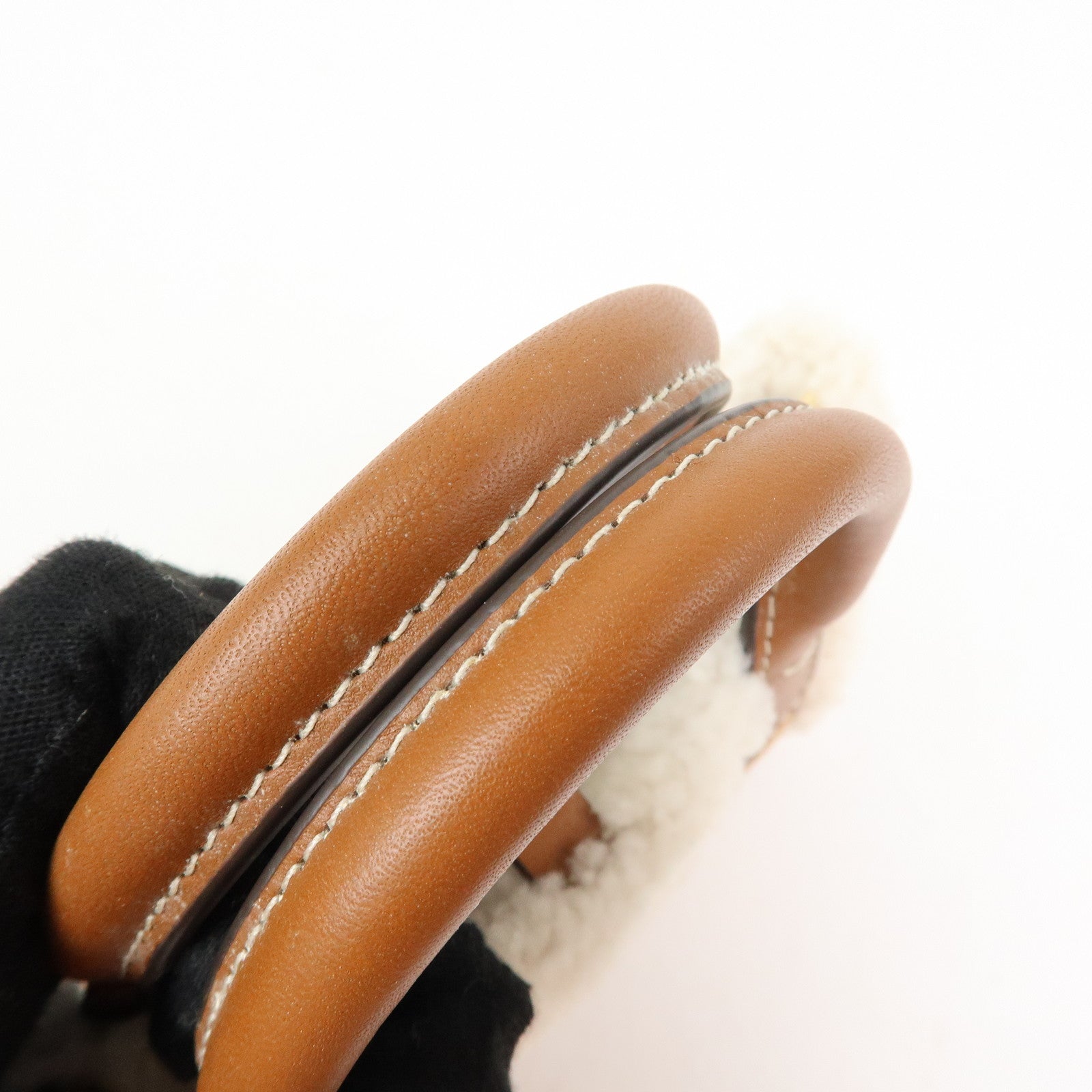 TORY BURCH Double T Ella Mouton Leather 2Way Hand Shoulder Bag