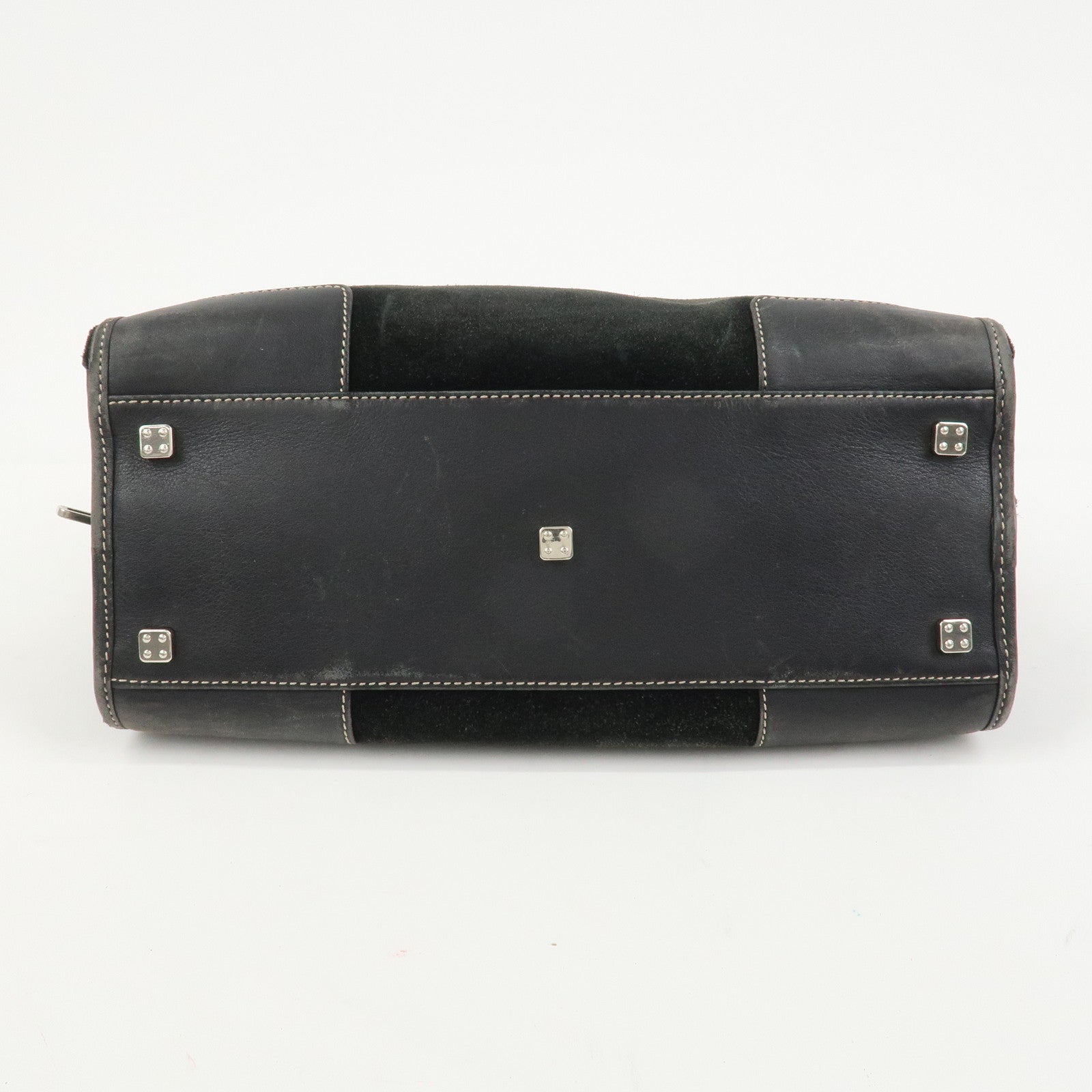 LOEWE Anagram Amazona 28 Suede Leather Hand Bag Bostpn Bag Black