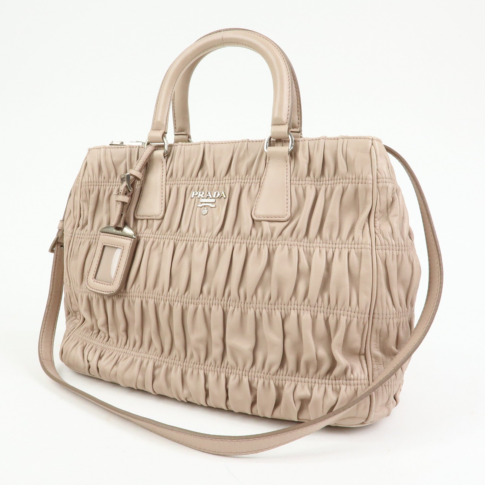 PRADA Nappa Gaufure Leather 2Way Hand Bag Shoulder Bag B2599L