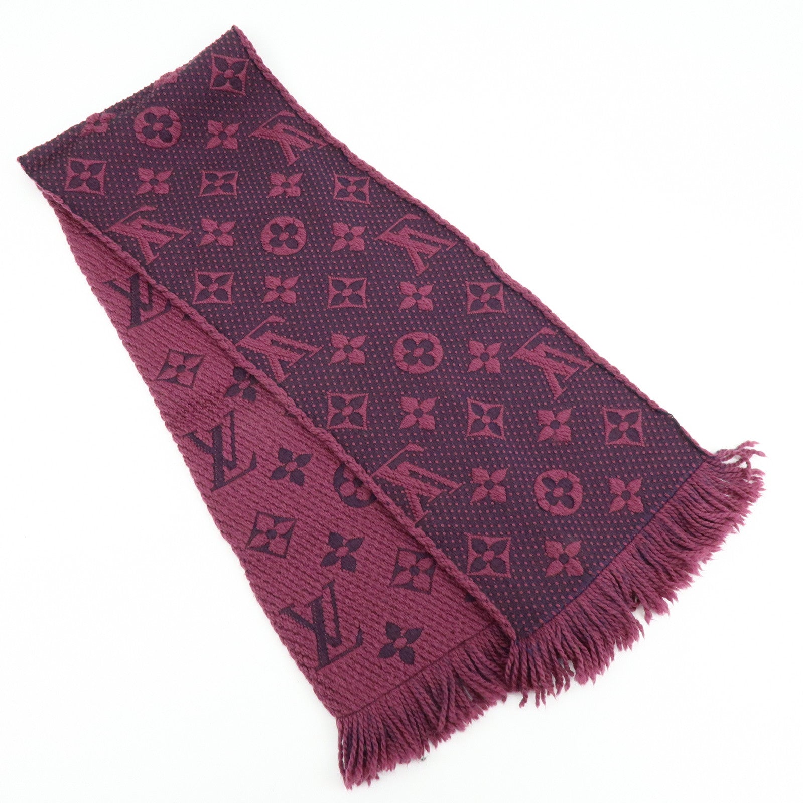 Louis Vuitton Echarpe Logomania Wool Silk Scarf Purple 413287