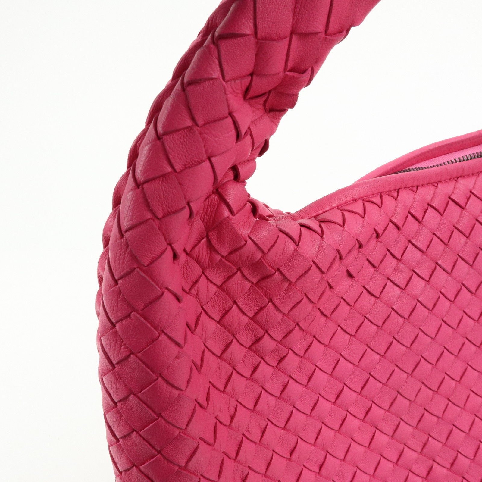 BOTTEGA VENETA Intrecciato Hobo Lamb Skin Shoulder Hand Bag 115653