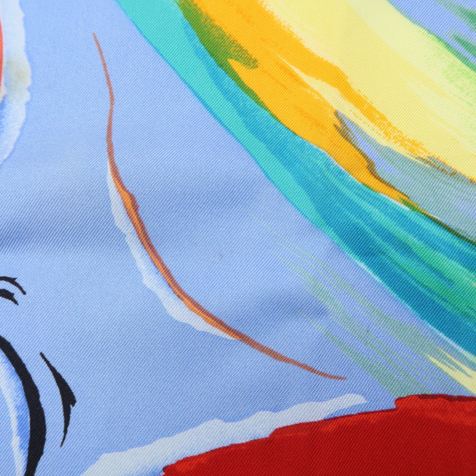 HERMES Carre 90 Silk 100% Scarf Smiles in Third Millenary Blue
