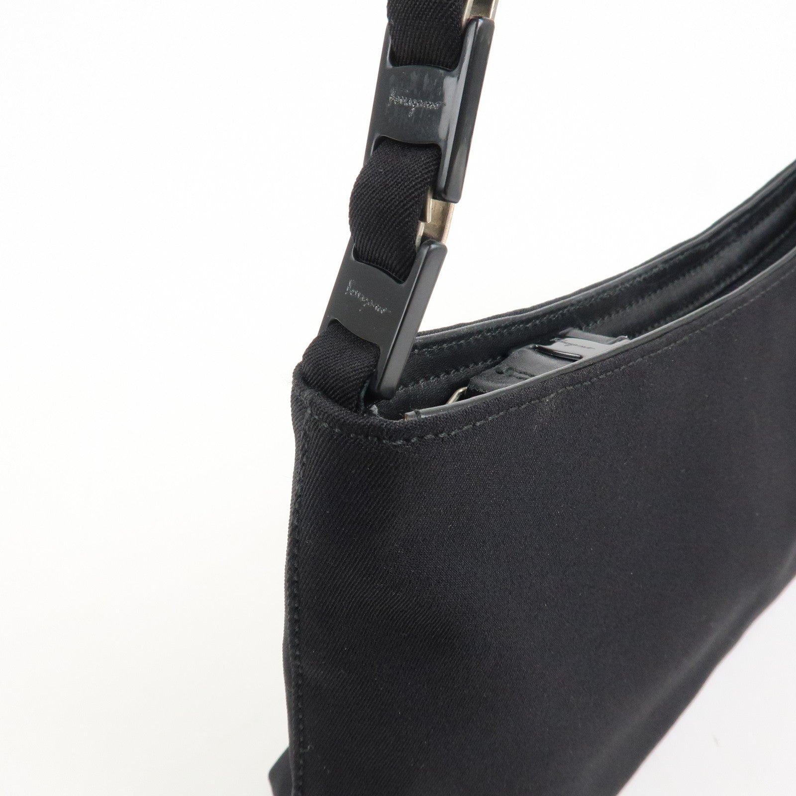 Ferragamo Nylon Shoulder Bag Hand Bag Black D21 9659