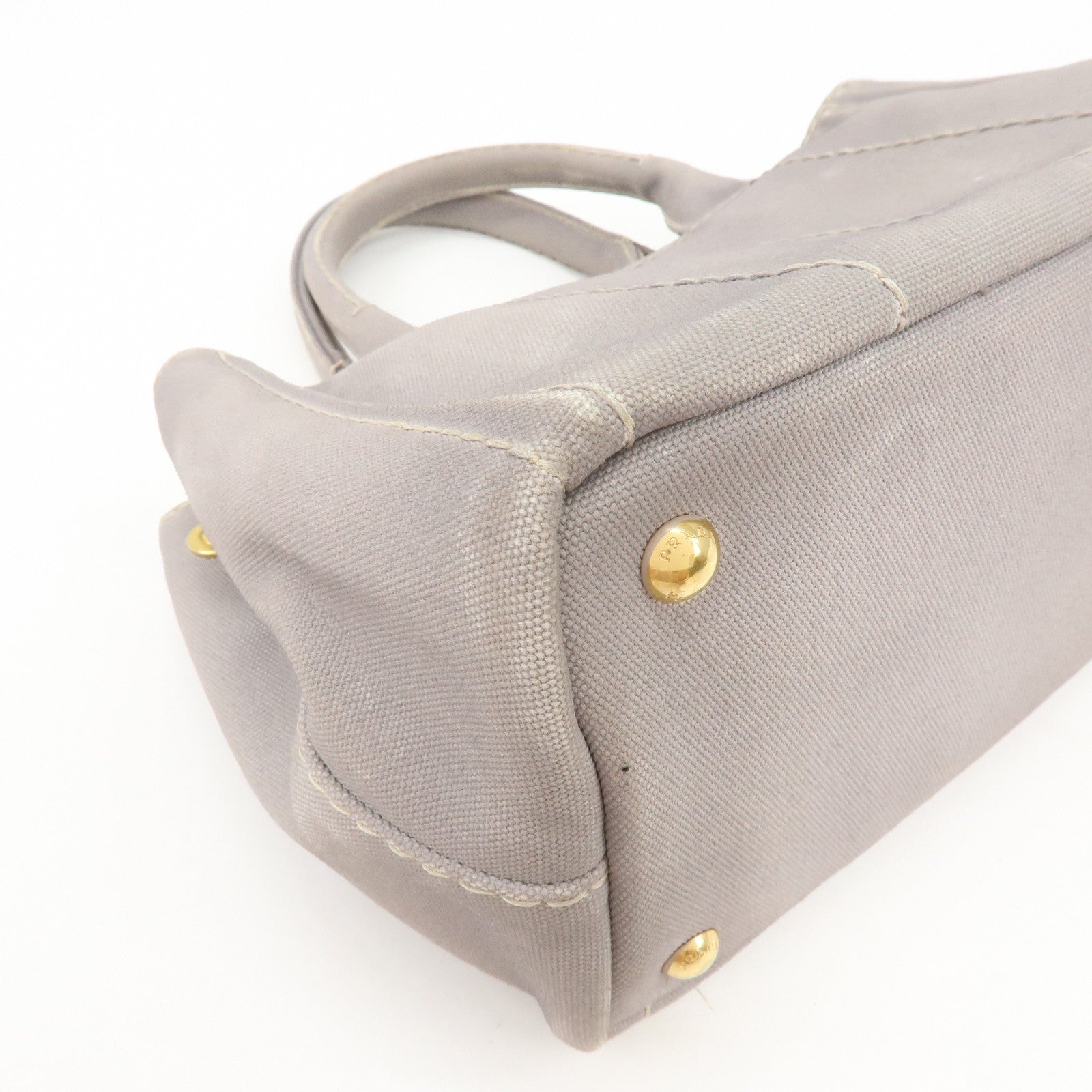 PRADA Canapa Mini 2Way Bag Hand Shoulder Bag Gray B2439G