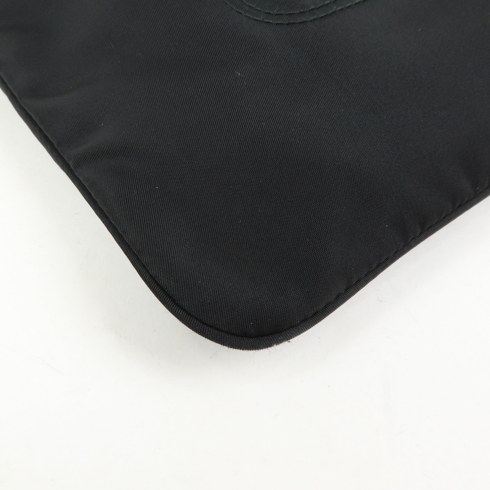 PRADA Triangle Logo Nylon Shoulder Bag Crossbody Bag Black BT0715