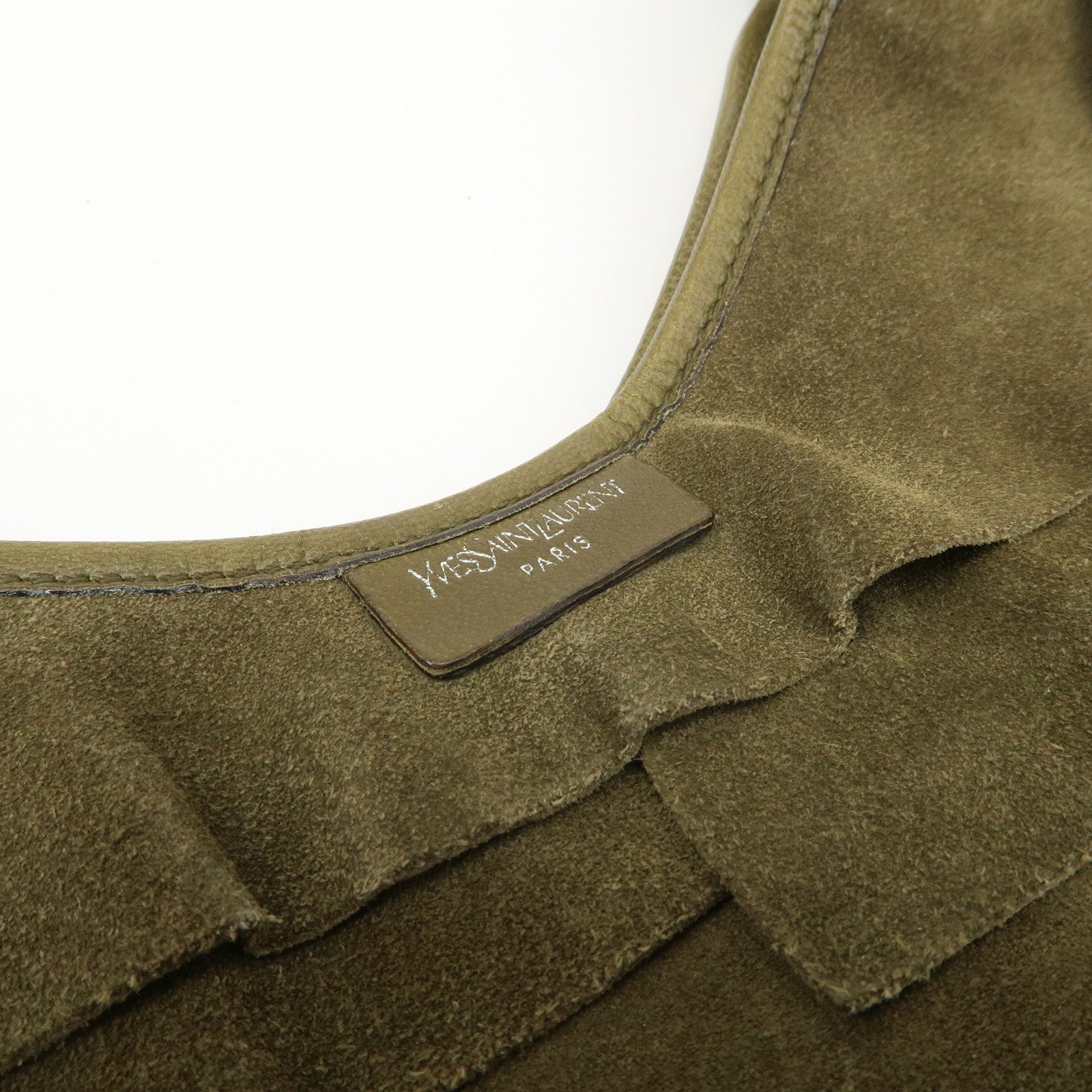 SAINT LAURENT Saint Tropez Suede Leather Shoulder Bag Khaki 12245
