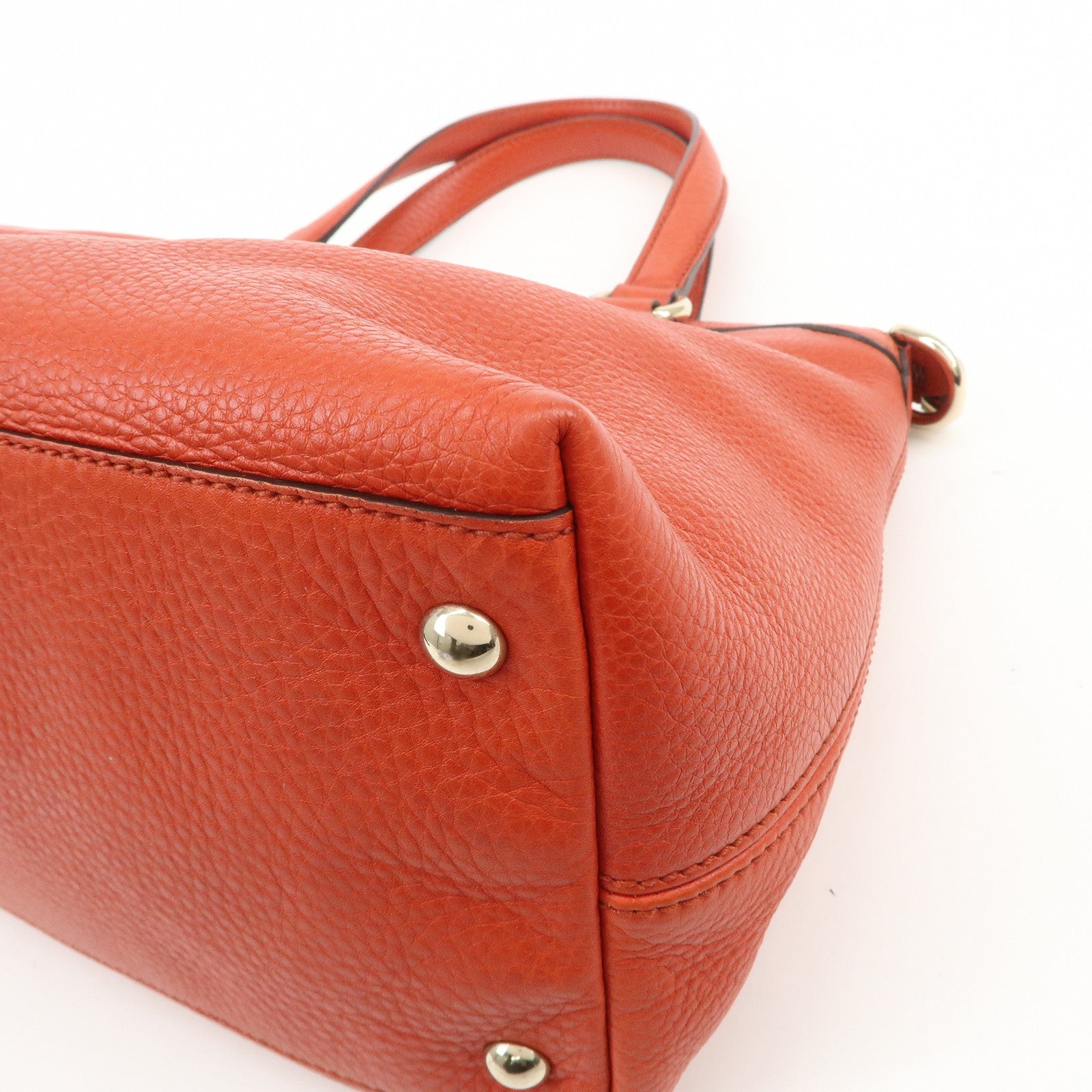 GUCCI SOHO Interlocking G Leather 2Way Hand Bag Orange 308362